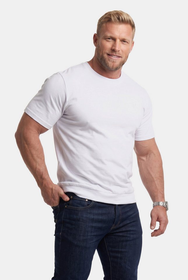 Men Plus T-Shirt T-Shirt Bauchfit Basic Halbarm