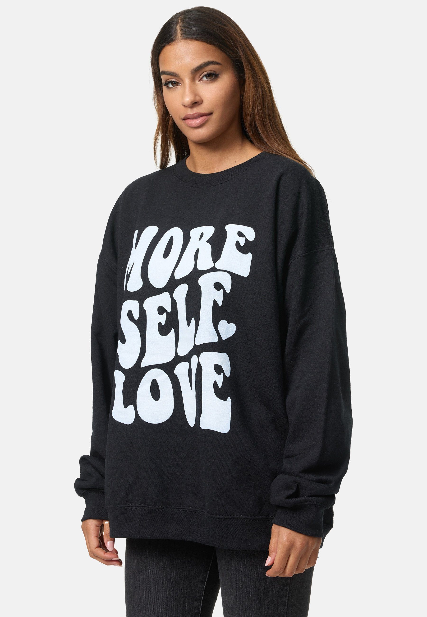 Worldclassca Longsweatshirt Worldclassca Oversized Sweatshirt Love Print Langarmshirt Pullover