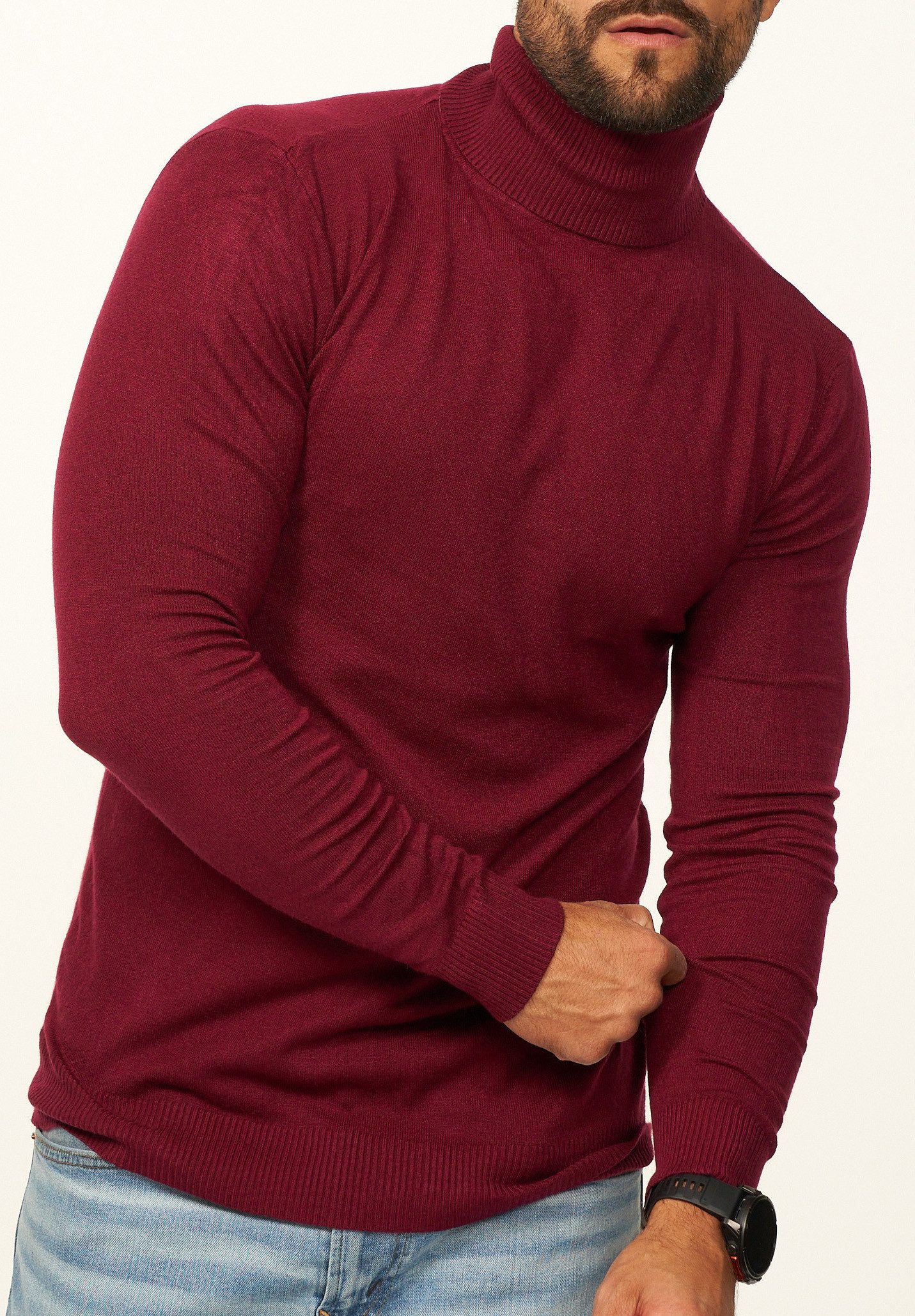 DAILY COTTON Rollkragenpullover als Feinstrick Pulli in Slim Fit für Herren Männer Winterpullover - Casual & Business Look Rolli