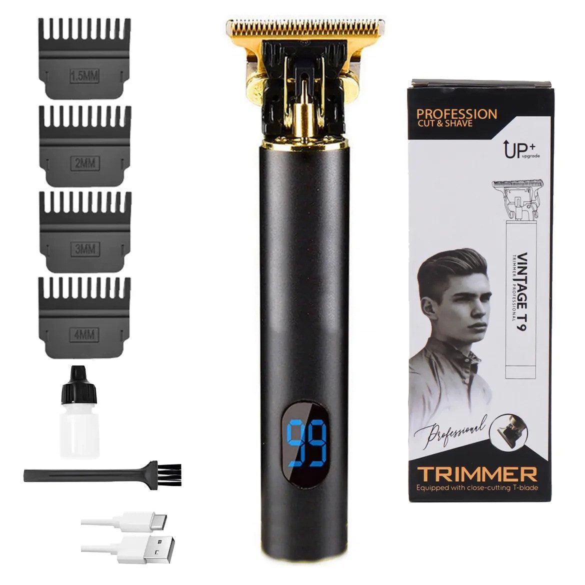 LA CUTE Haarschneider Trimmer Haarschneider Rasierer mit LCD-Anzeige und Edelstahlklingen, Professioneller Trimmer Zubehör für präzises Haar- und Bartstyling, Hochwertiger Haarschneider mit Präzisionsklingen und LCD