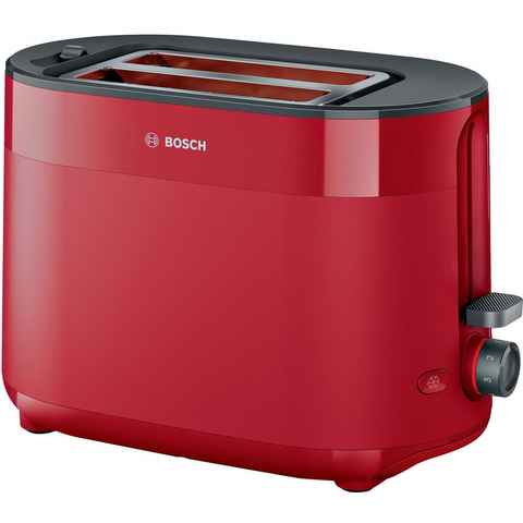 BOSCH Toaster MyMoment TAT2M124, 2 Schlitze, für 2 Scheiben, 950 W, integrierter Brötchenaufsatz, Auftaufunktion, Brotzentrierung, AutoOff