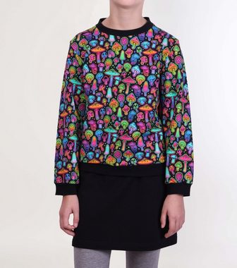 coolismo Sweater Kinder Sweatshirt Mädchen Pullover mit bezaubernden Pilz-Motiv-Print Baumwolle, Made in Europa