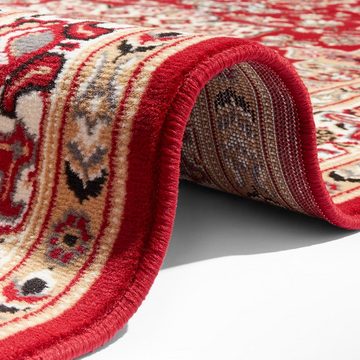 Teppich Orientalischer Kurzflor Teppich Parun Täbriz Rot, NOURISTAN, rechteckig, Höhe: 9 mm