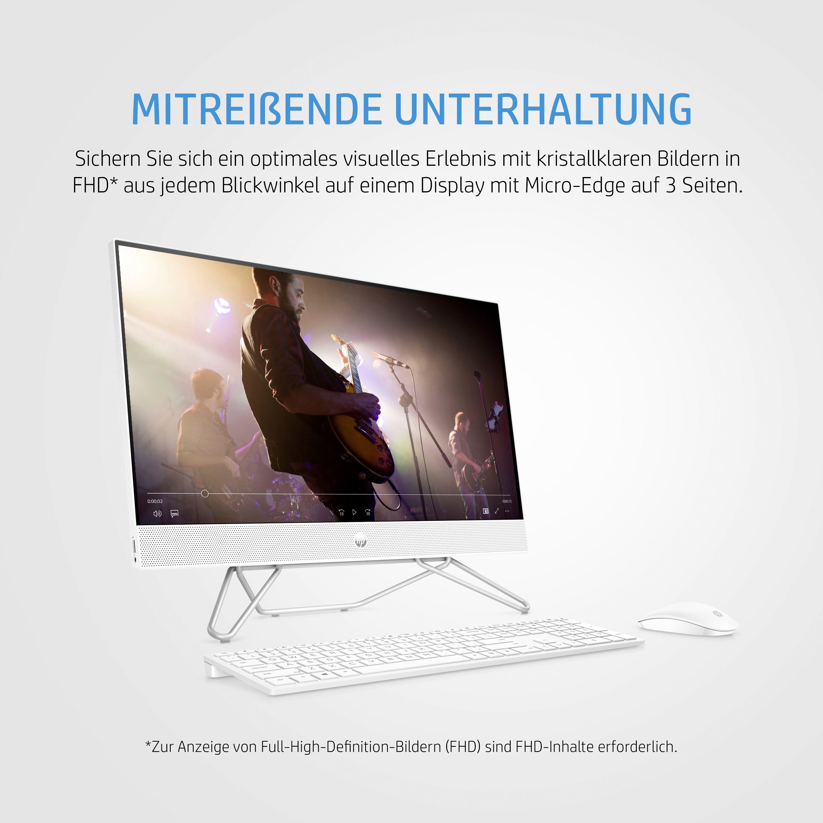 PC Intel UHD GB Zoll, Graphics All-in-One 256 4 24-cb0204ng Celeron J4025, GB 600, SSD) HP (23,8 RAM,