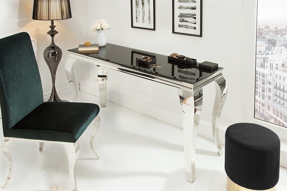 riess-ambiente Konsolentisch »MODERN BAROCK 145cm schwarz«, Tischplatte aus  Opalglas · Edelstahl-Beine online kaufen | OTTO