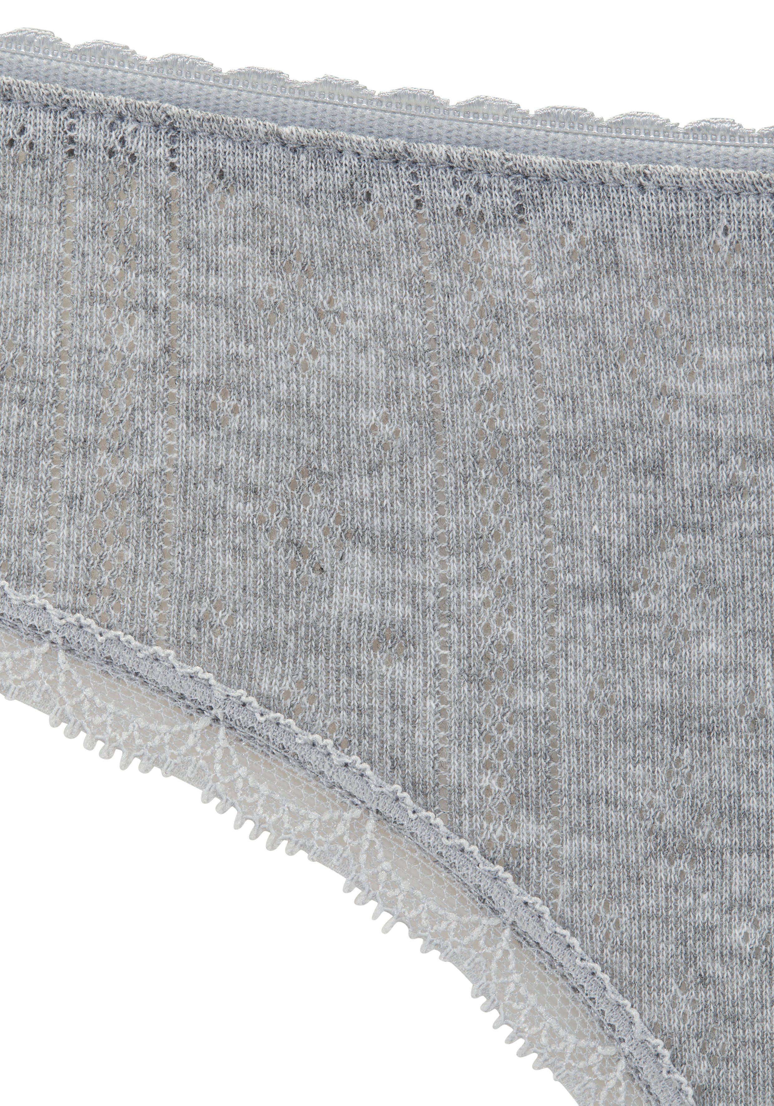 Vivance by Lascana Brasilslip (3er-Pack) aus feiner Pointelle-Ware mit Spitze, reine Baumwolle – Bild 5 von 5