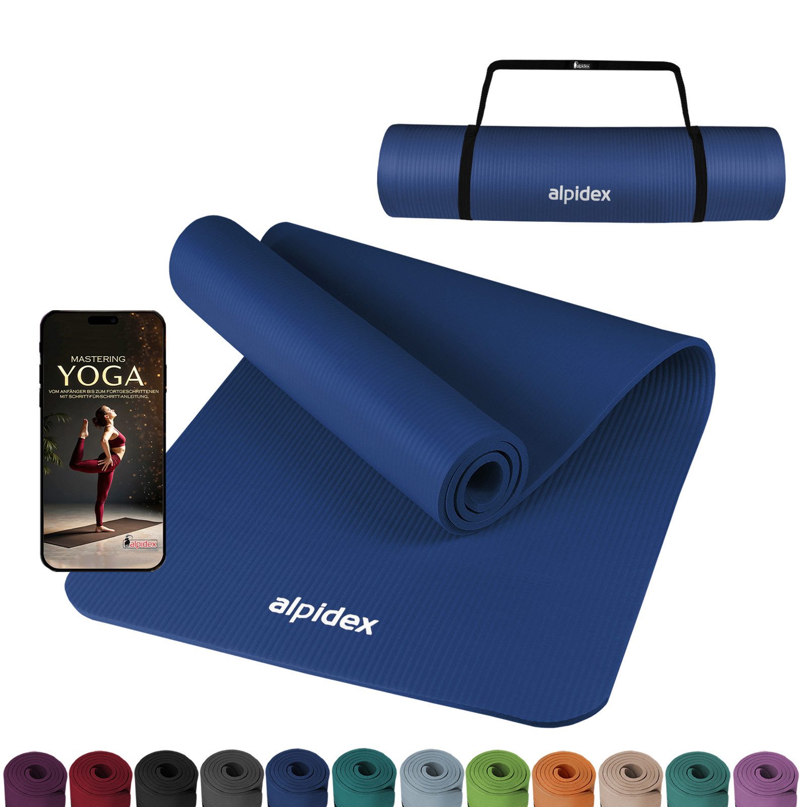 Yogamatte ALPIDEX Yogamatte 183 x 60 x 0.8 cm