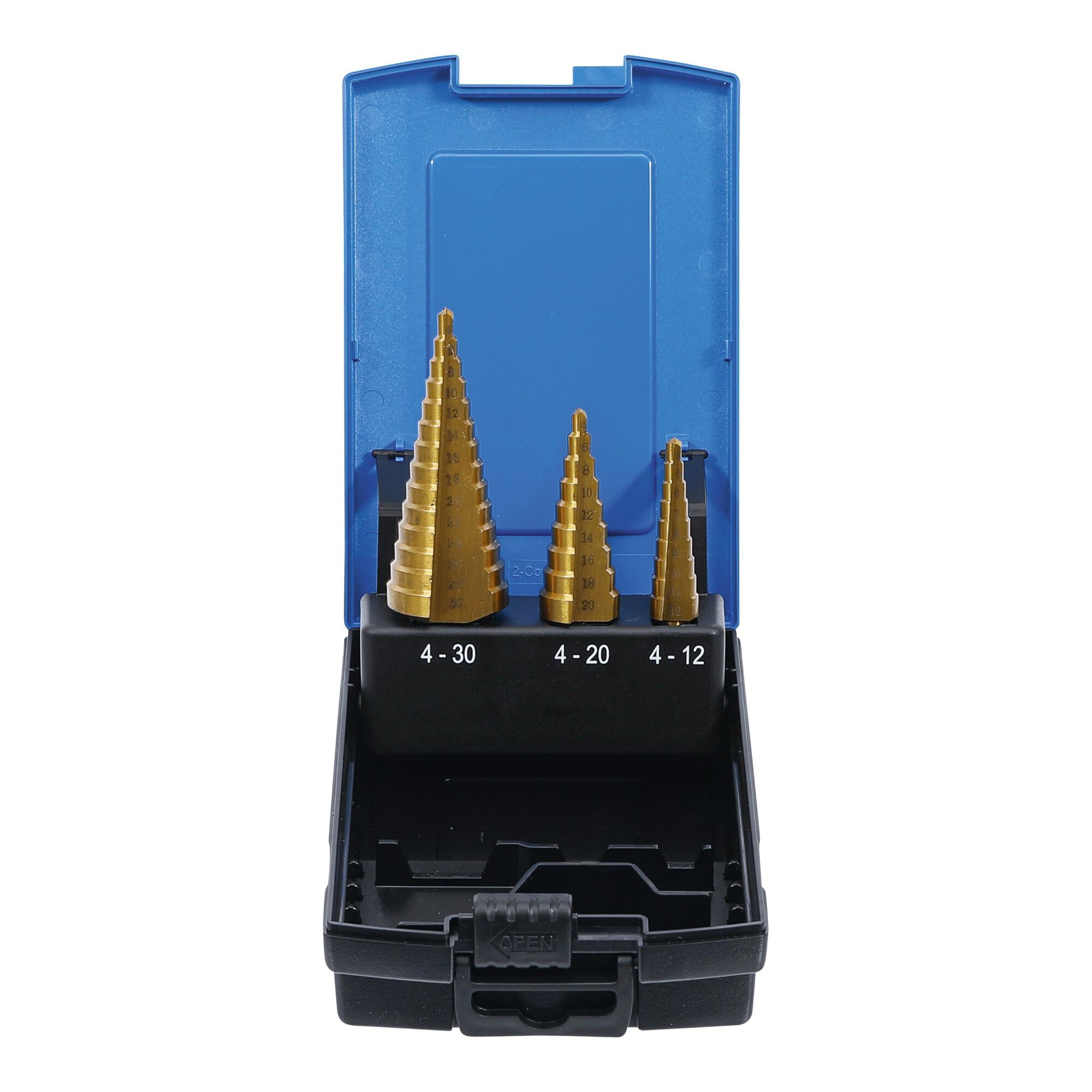 BGS technic Universalbohrer BGS Stufenbohrer-Satz titannitriert Ø 4 - 30 mm 3-tlg.