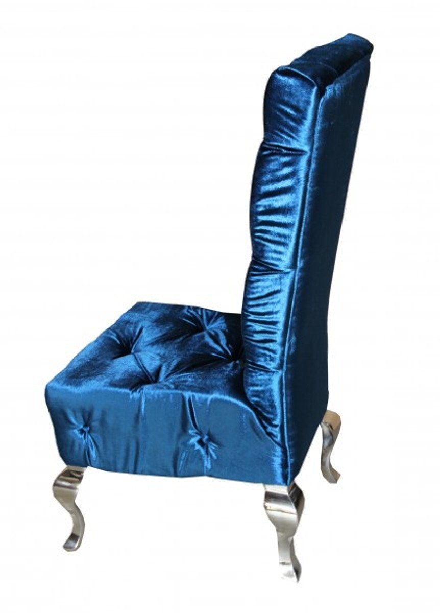 - Barock Silber Stuhl Padrino Qualität Hochlehnstuhl Luxus / Türkis Hochlehner Esszimmerstuhl Esszimmer Casa - Stuhl Designer