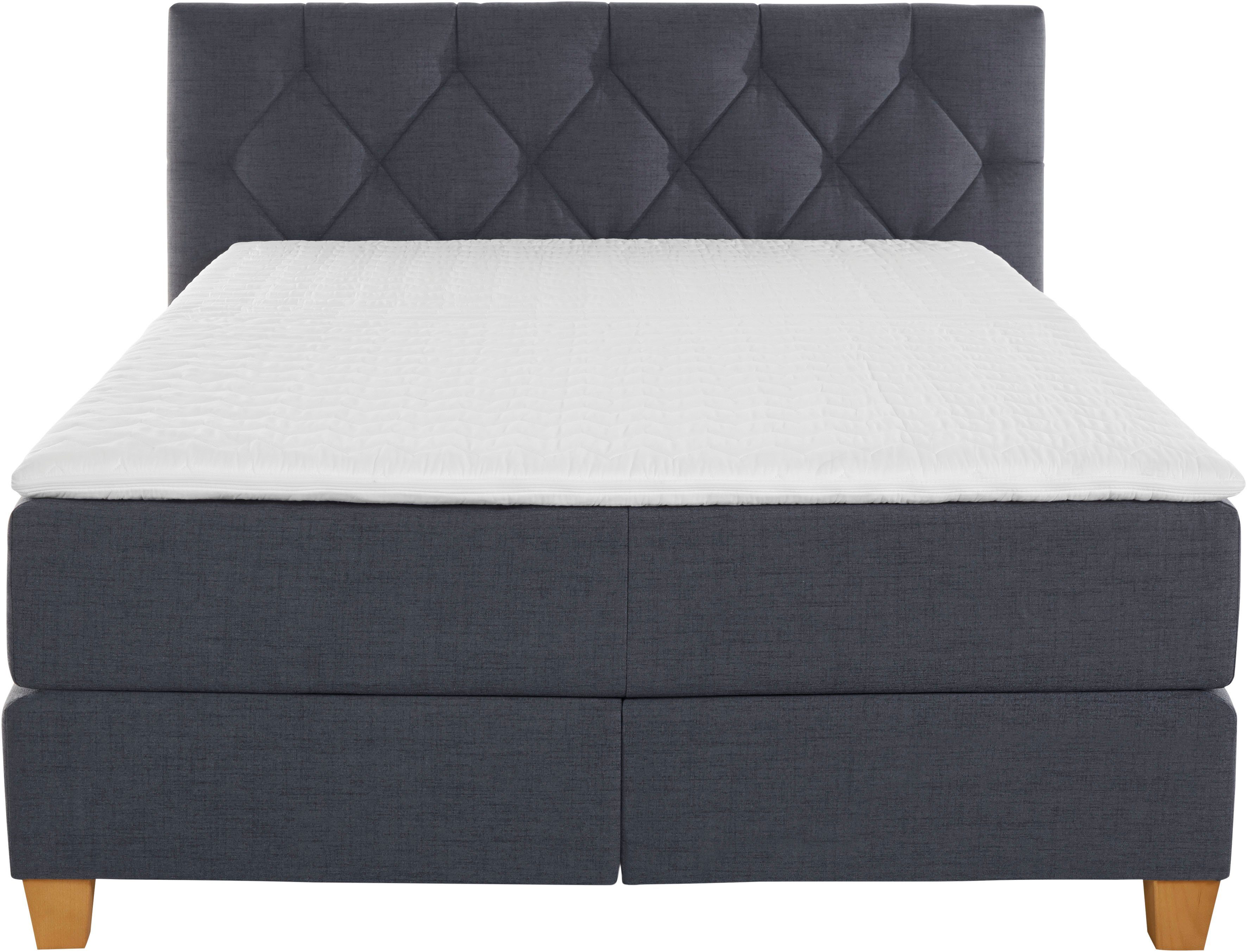 Home affaire Boxspringbett Harmones, in 3 Breiten, Härtegrad auch im Mix mit je 1 Matratze in H2 und H3