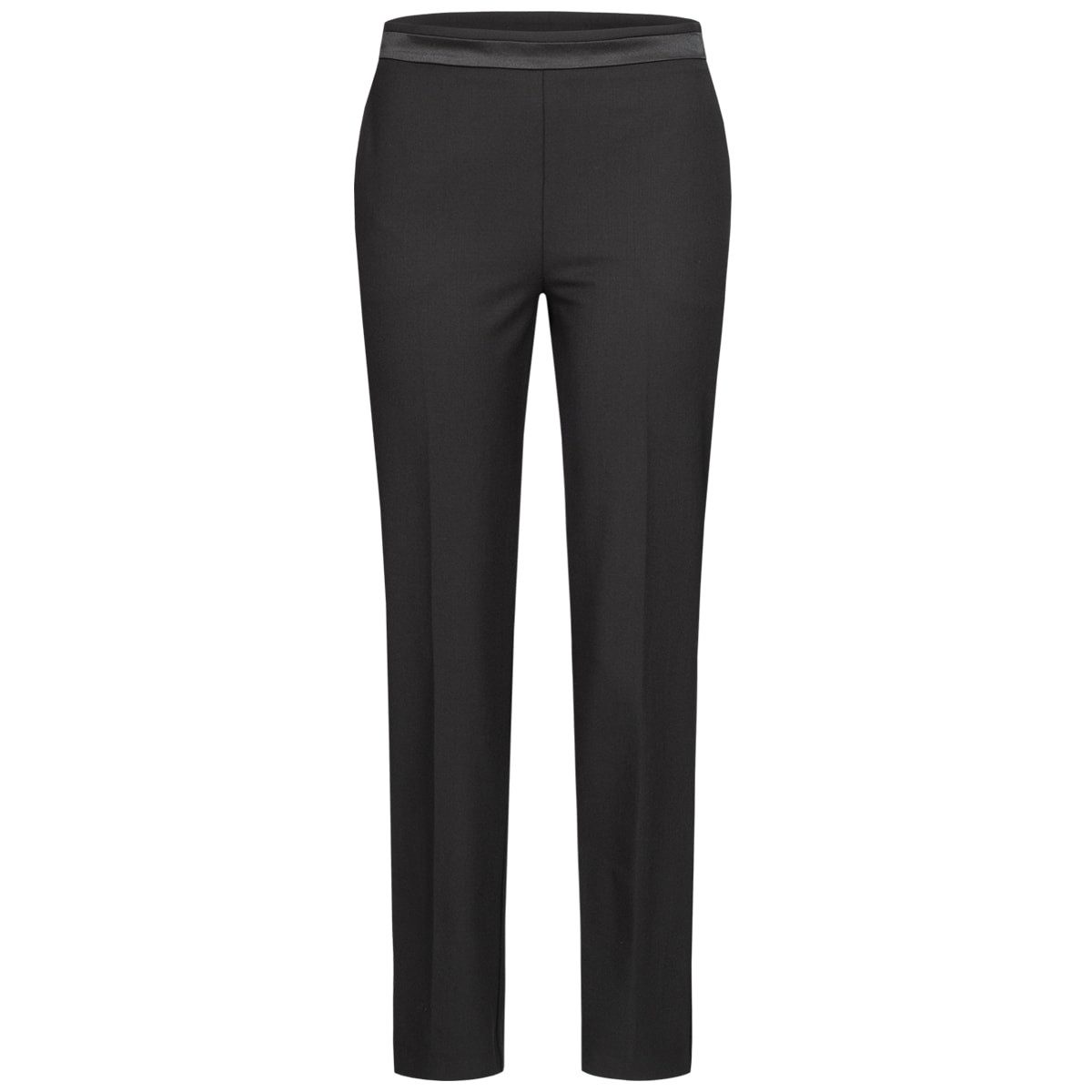 Patrizia Pepe Stoffhose PATRIZIA PEPE Zigaretten-Hose mit Satin-Bund - Schwarz