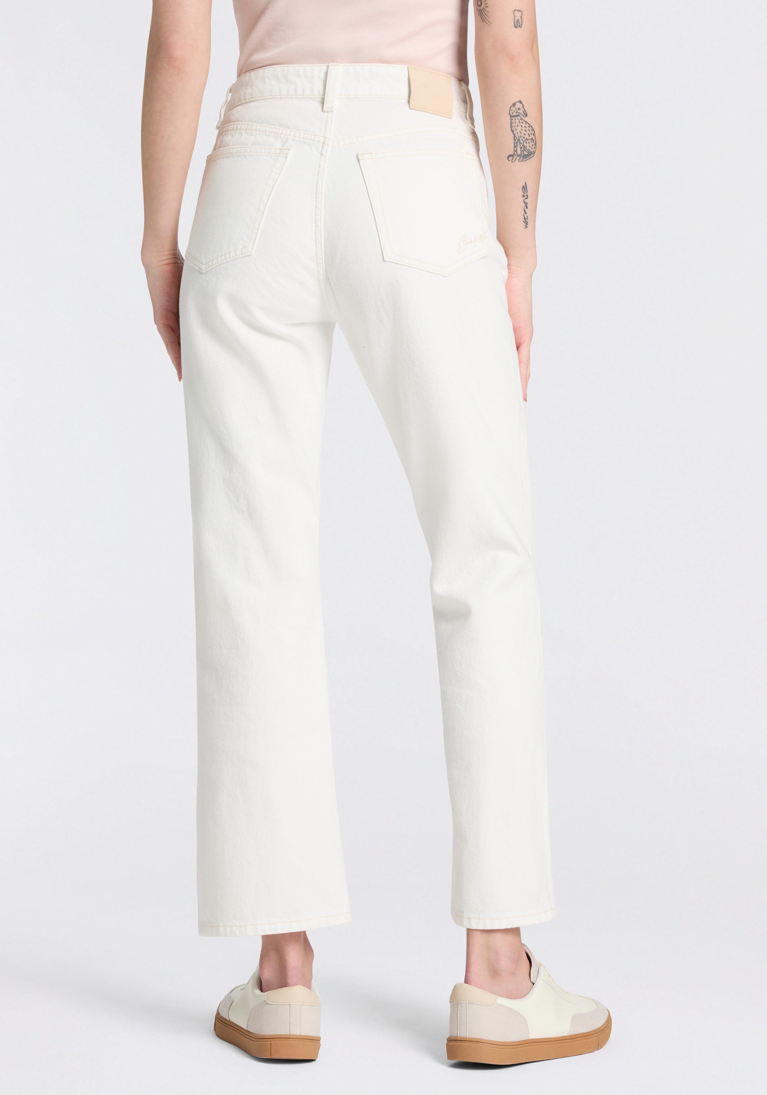 BOSS ORANGE Straight-Jeans ADA CROP HR Premium Damenmode in cropped Länge, High Waist