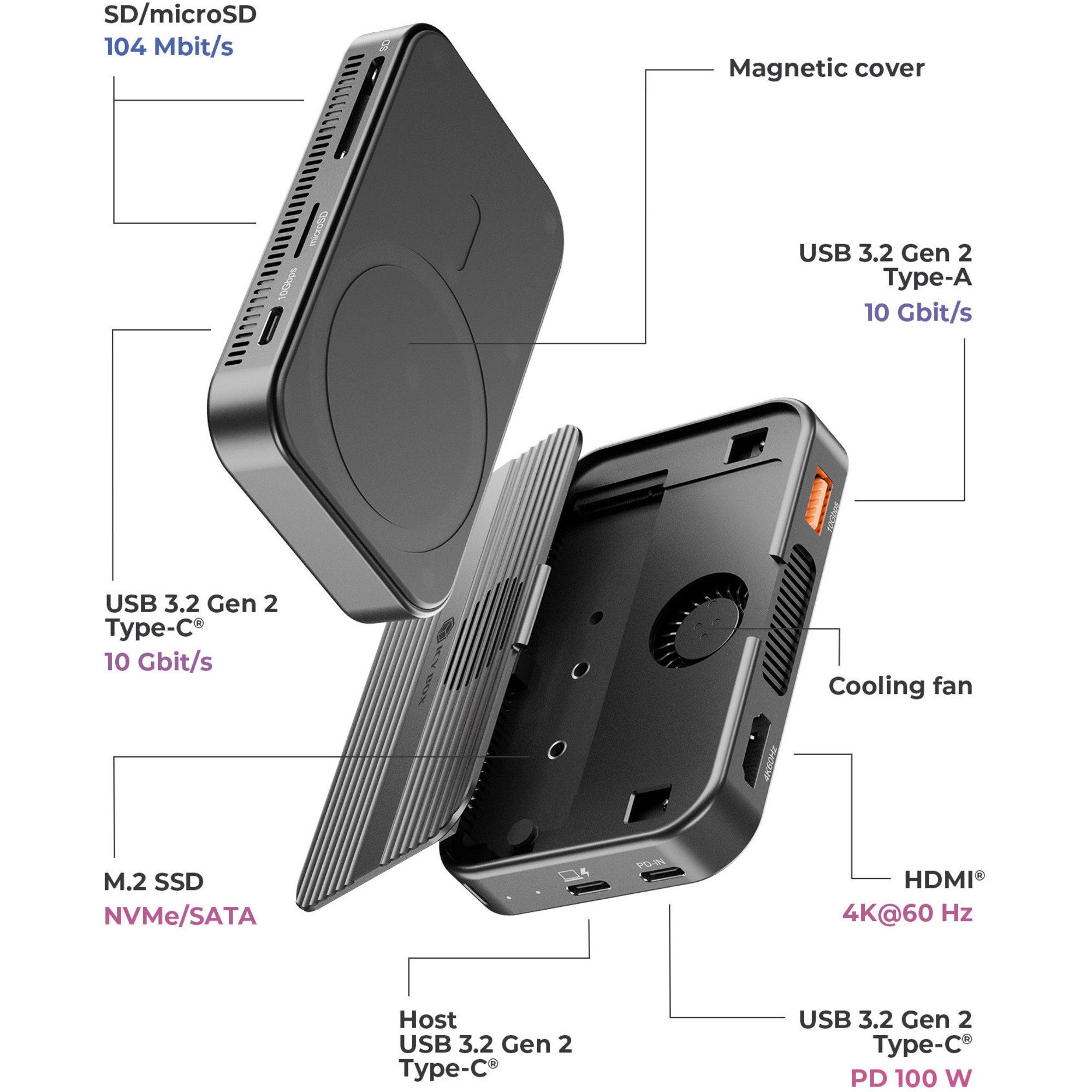 ICY BOX Laptop-Dockingstation ICY BOX IB-DK4071M-CU31, Dockingstation, (USB-C