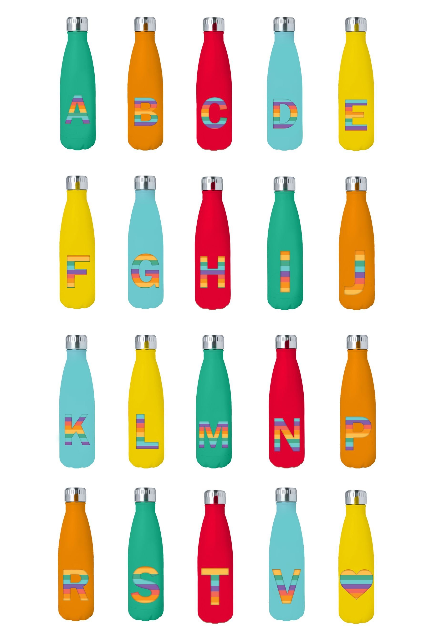 Multi Trinkflasche Monogramm Wasserflasche mit Next N