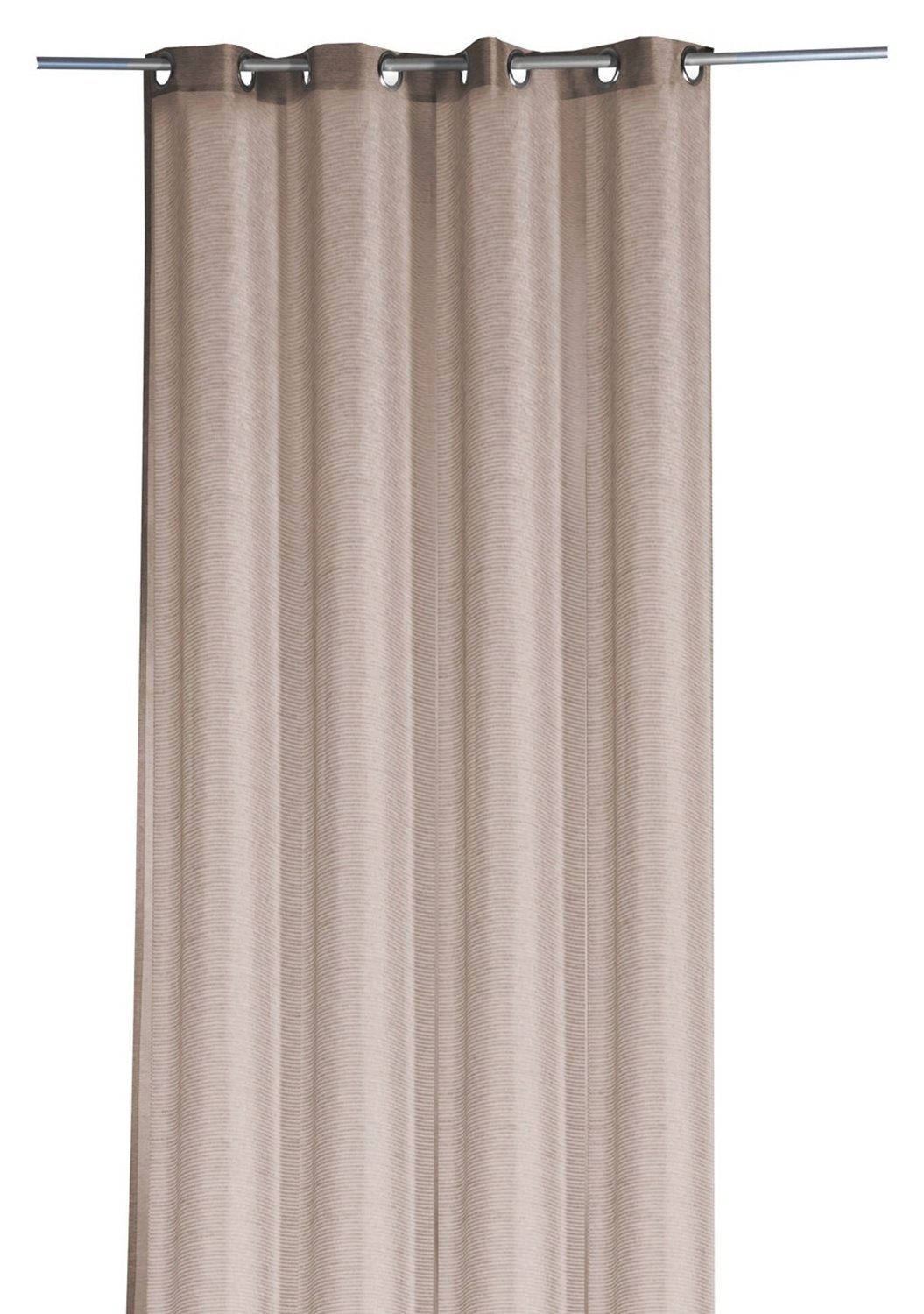 Vorhang SANDY, Ösenschal, Braun, L 135 cm, B 245 x cm Ösen, halbtransparent