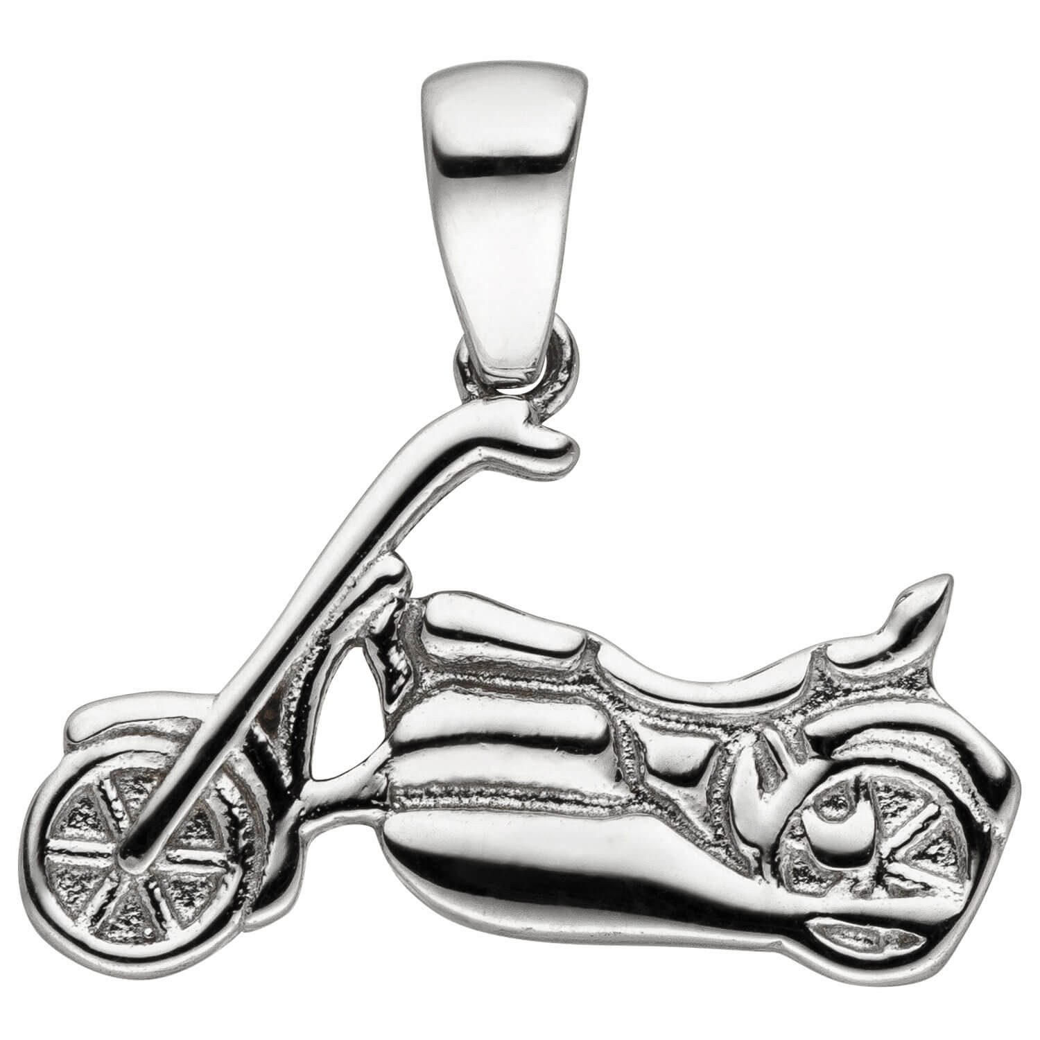 Kettenanhänger Anhänger Motorrad aus 925 Silber glänzend
