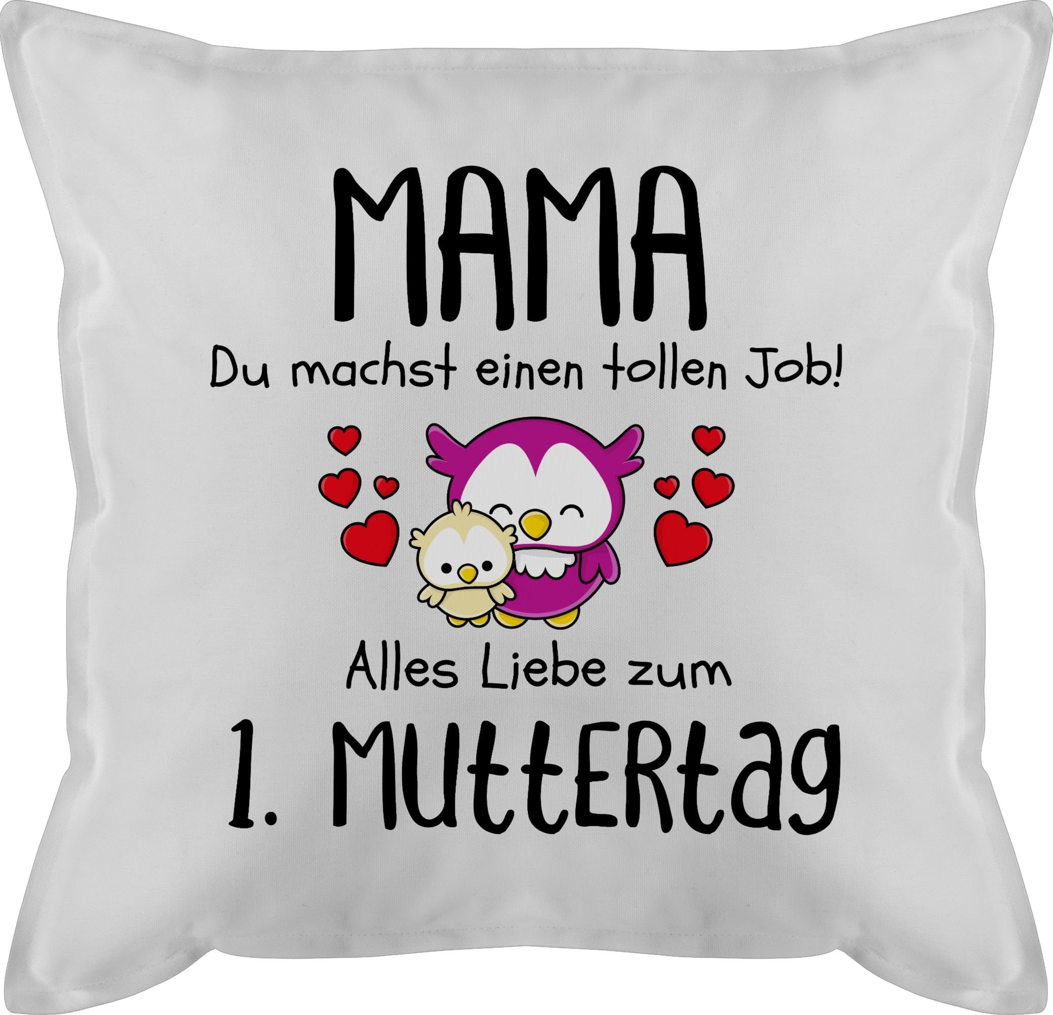 Weiß Muttertagsgeschenk 3 Dekokissen Mama Erster, Muttertag Shirtracer - 1.