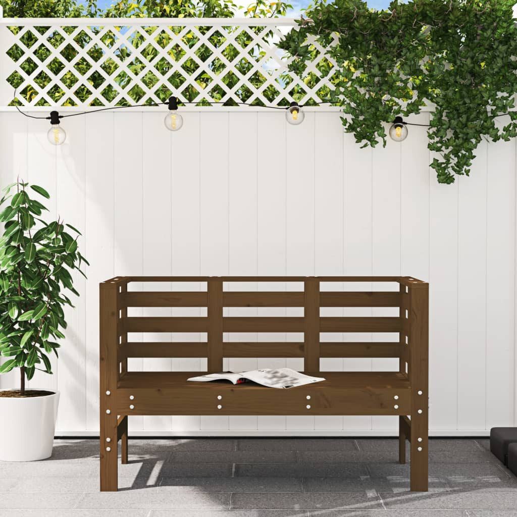 vidaXL Gartenbank Gartenbank Honigbraun 111,5x53x71 cm Massivholz Kiefer (1-St)