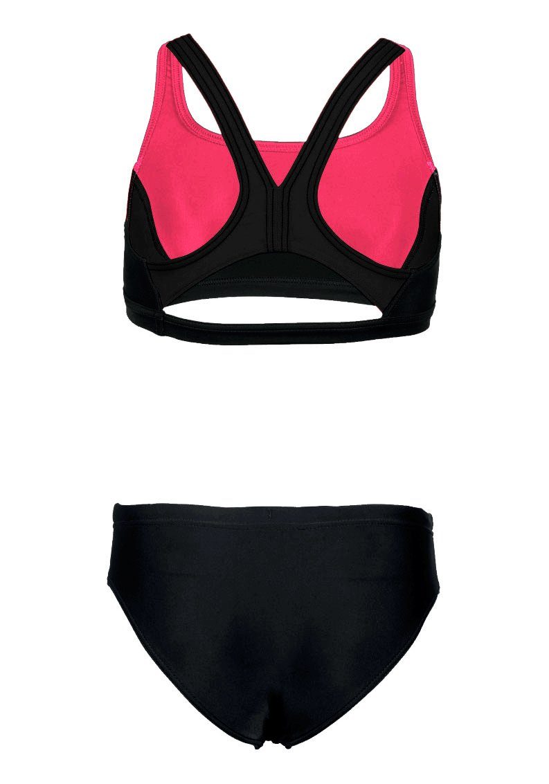 schwarz-rot Arena Bustier-Bikini THRICE JR TWO mit Markenschriftzug G R PIECES