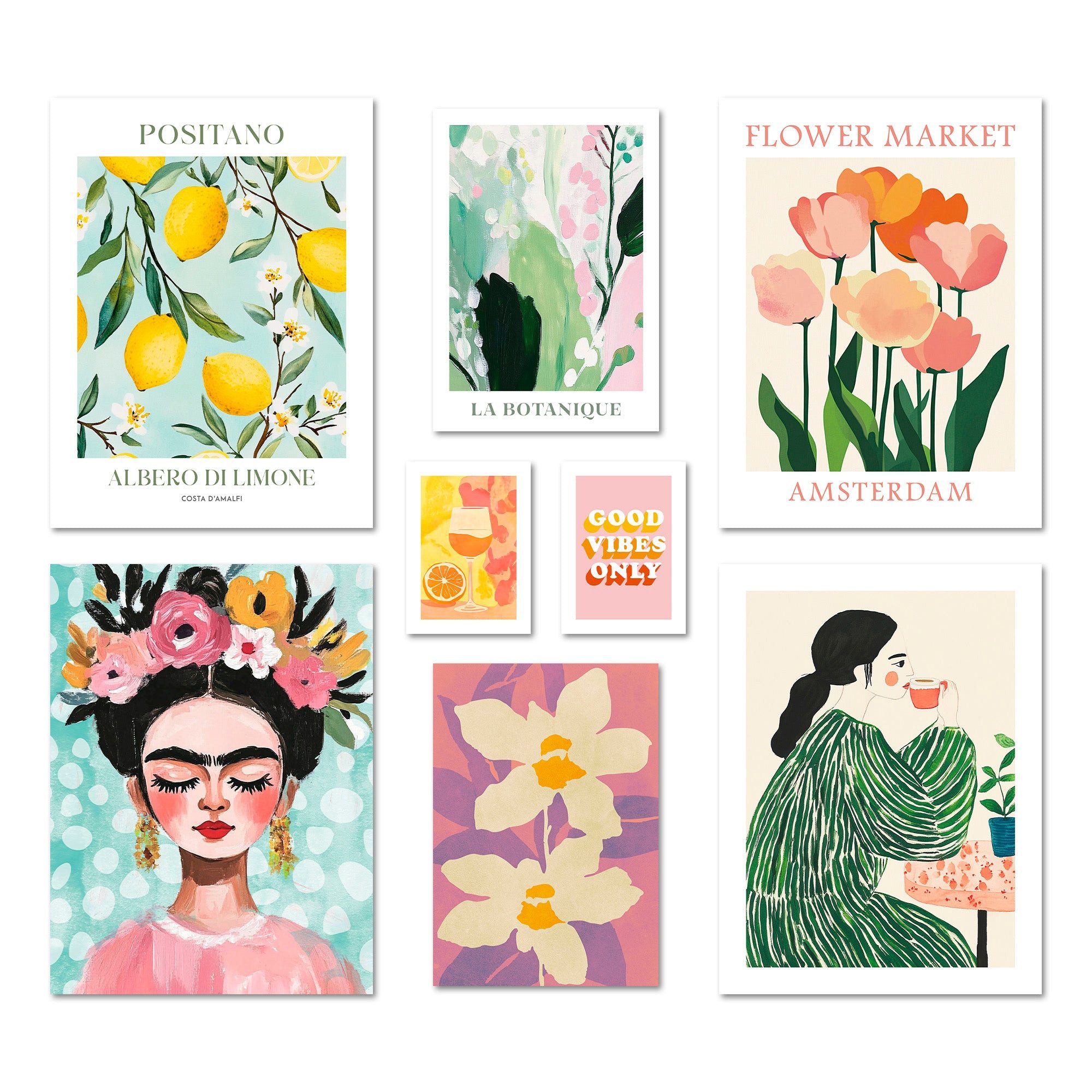 ARTFAVES Bilder-Collage Poster Set Abstract Art Galerie I mehrteilige Bilderwand I Wandbilder, (Wandbilder modern, 8 St)