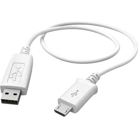 Hama Lade-/Datenkabel, Micro-USB, 1,0 m, Weiß USB-Kabel USB-Kabel, Micro-USB, USB Typ A, (100 cm)
