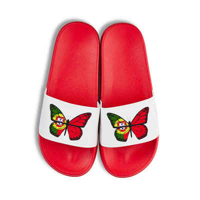 Youth Designz Portugal Schmetterling Unisex Badelatschen Flip Flops Badeschuh mit lustigen Logo für Damen und Herren
