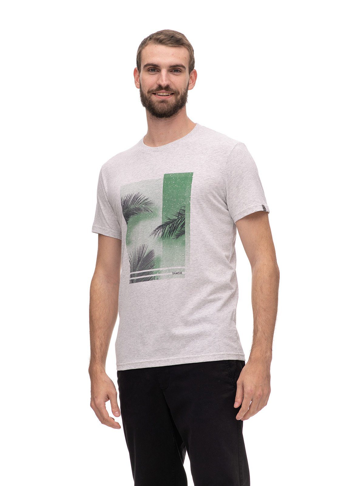 Ragwear T-Shirt Herren Vespio Light Grey, Gr. M