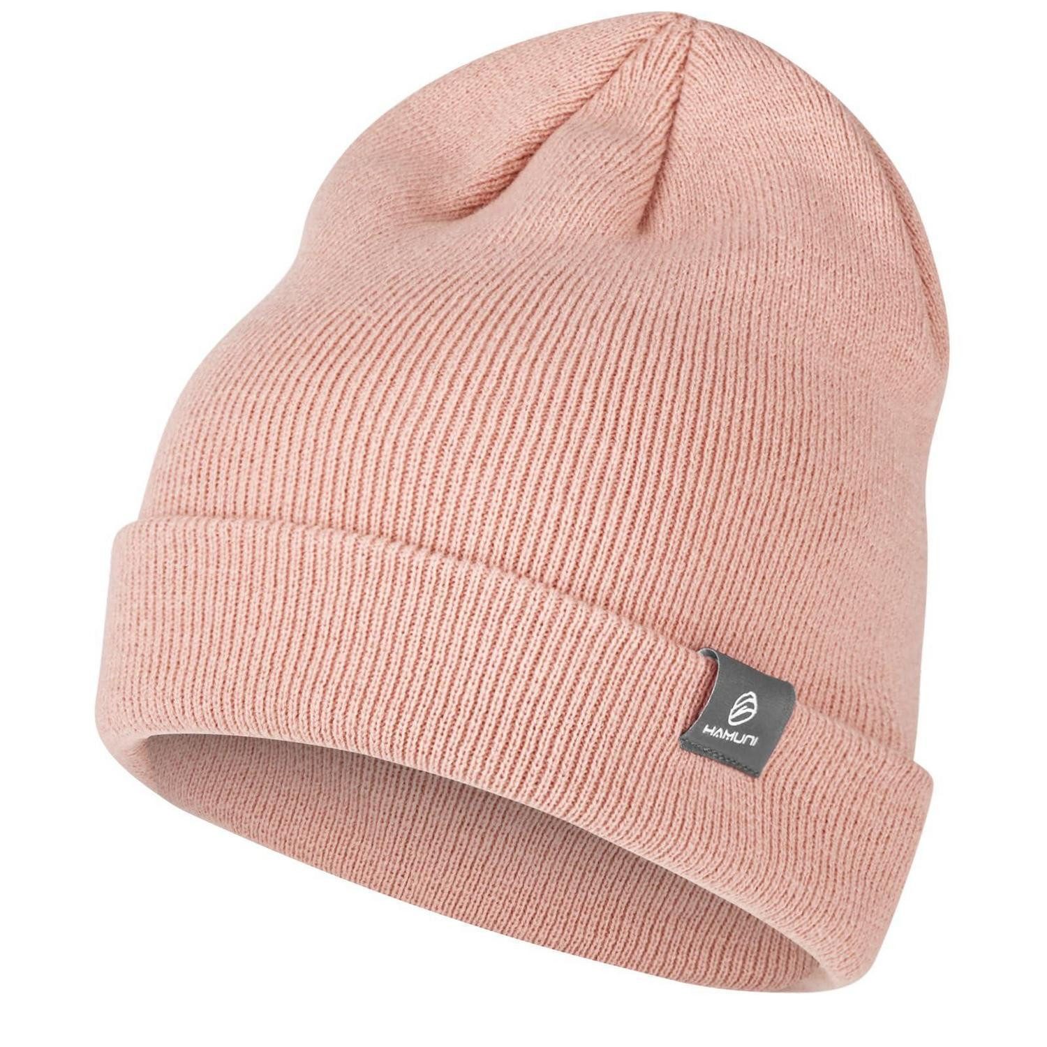 LuxusKollektion Strickmütze Beanie Strickmütze Herren Damen Acryl Korallenrosa