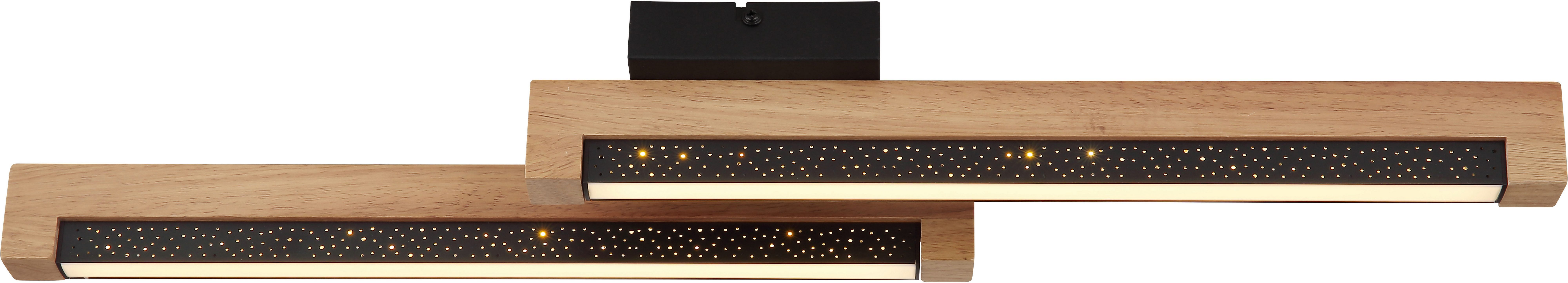 GLOBO LIGHTING LED Deckenleuchte STARLA, LED fest integriert, Warmweiß, Deckenlampe/Holz/Dekor/3000K/Wohnzimmer/Flur/Schlafzimmer