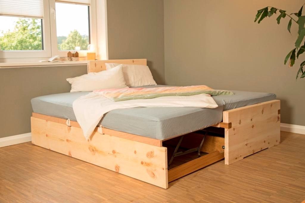 geborgenschlafen Ausziehbett LUNA DUO - Gästebett, Kinderbett, Massivholz, Hergestellt in Deutschland