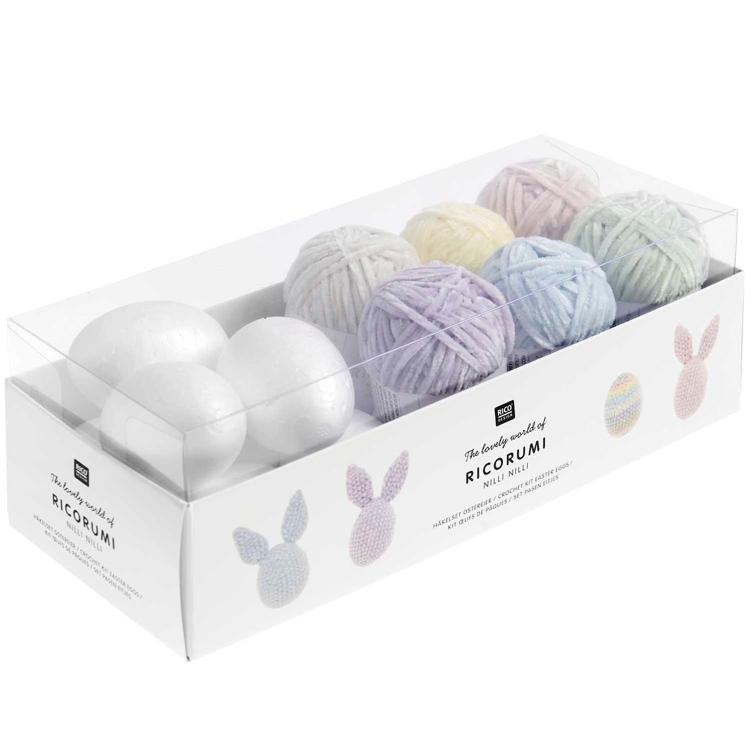 Rico Design Kreativset Ricorumi Häkelset "Ostereier Nilli Nilli", 16 Teile