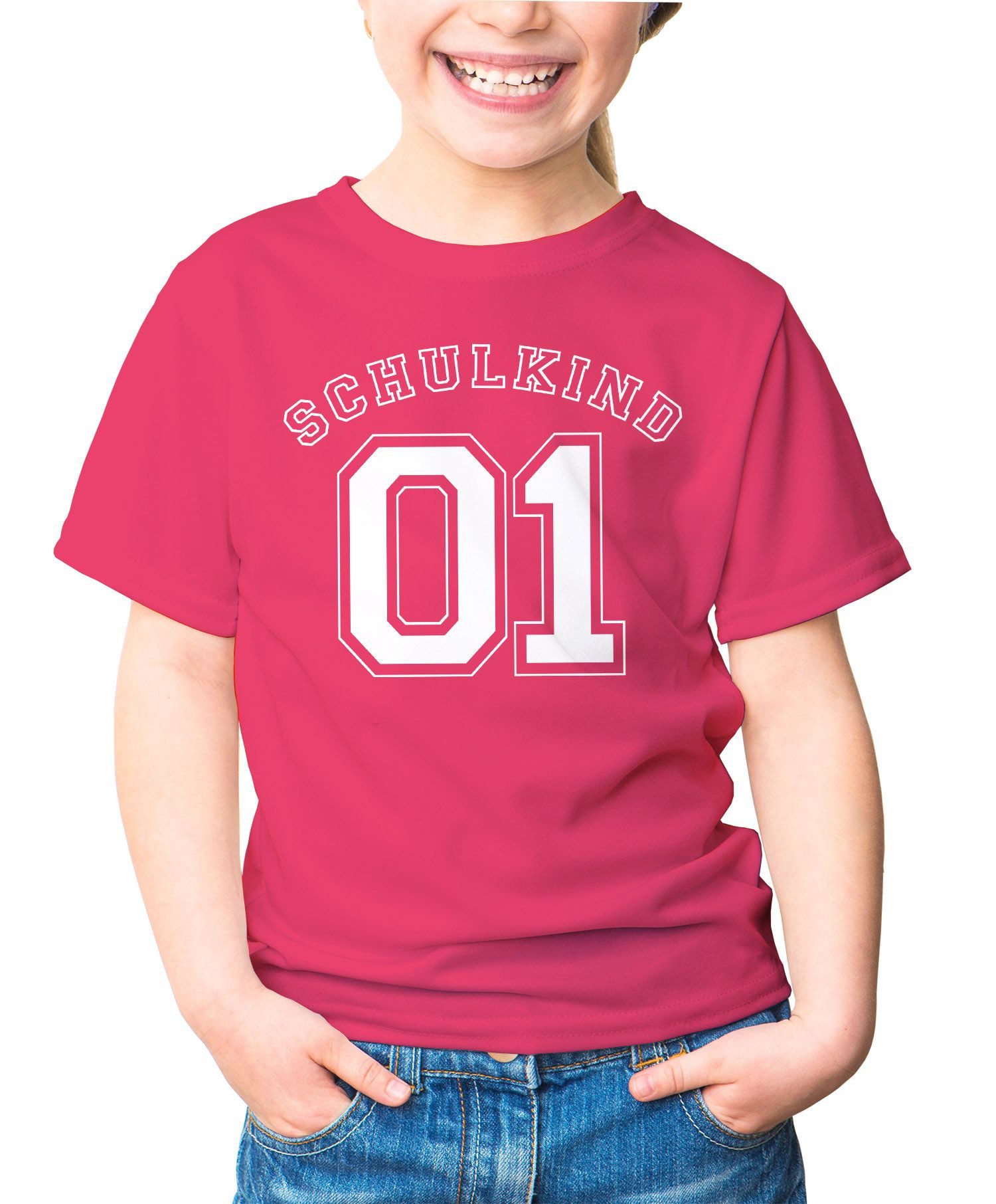 Print-Shirt Kinder T-Shirt Mädchen Aufdruck Schulkind 01 Geschenk zur Einschulung