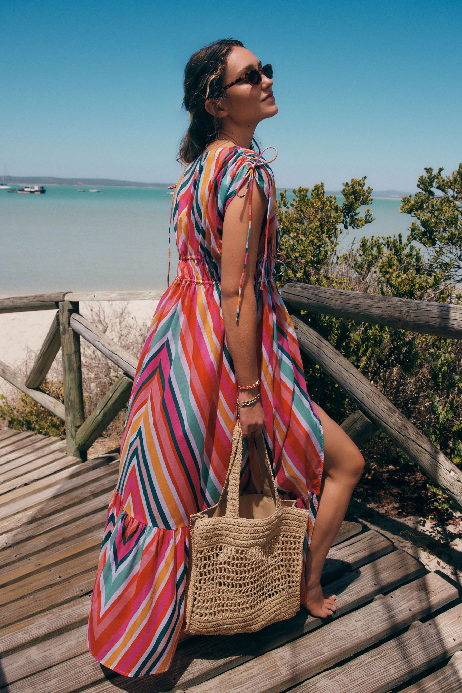 Next Strandkleid Langer Strandkaftan aus 100 % Baumwolle (1-tlg) günstig online kaufen