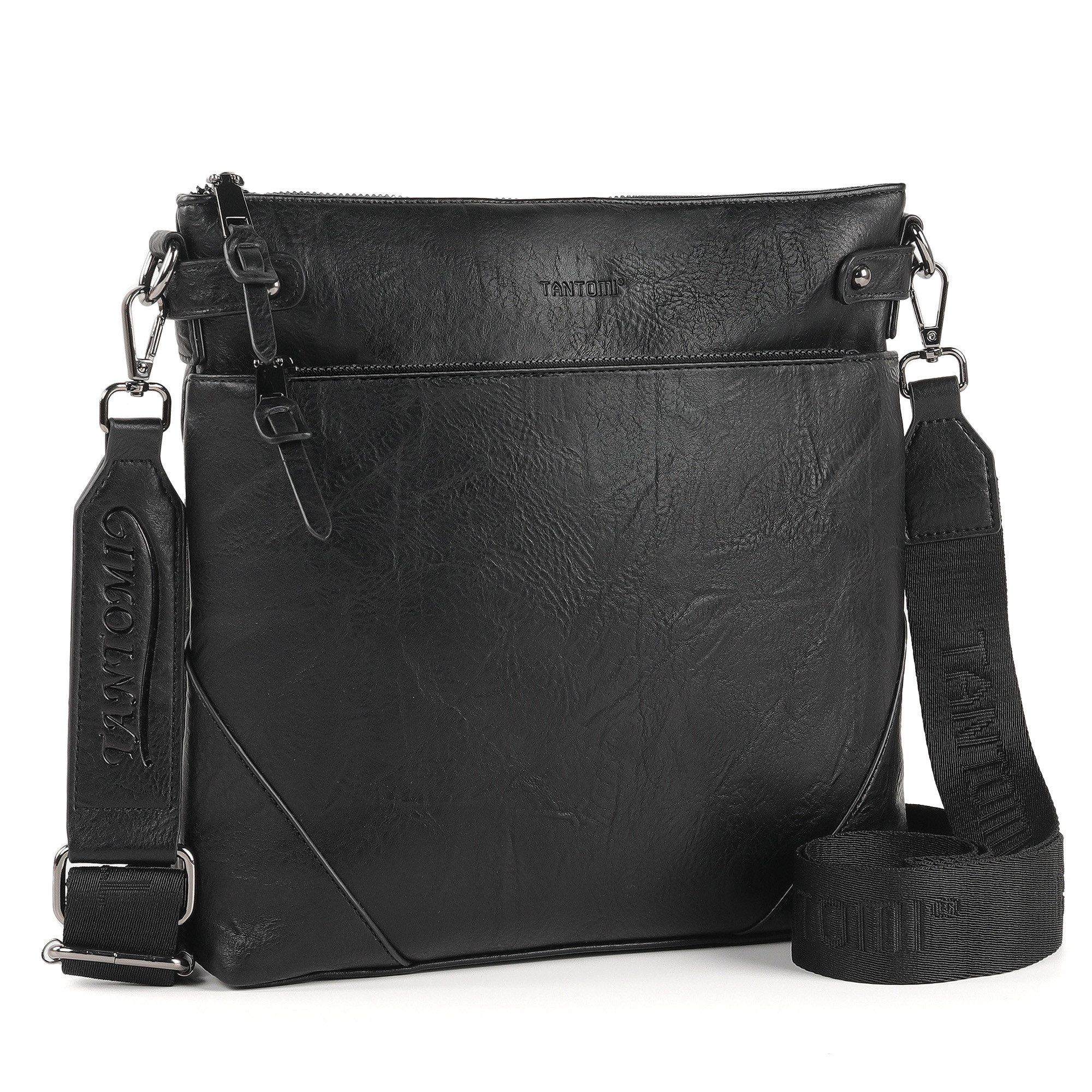 TANTOMI Umhängetasche Damen Schultertasche Mittelgroß mit Vielen Fächern Freizeit leicht, Damen Handtasche Henkeltasche Schultertasche Crossbody Bag
