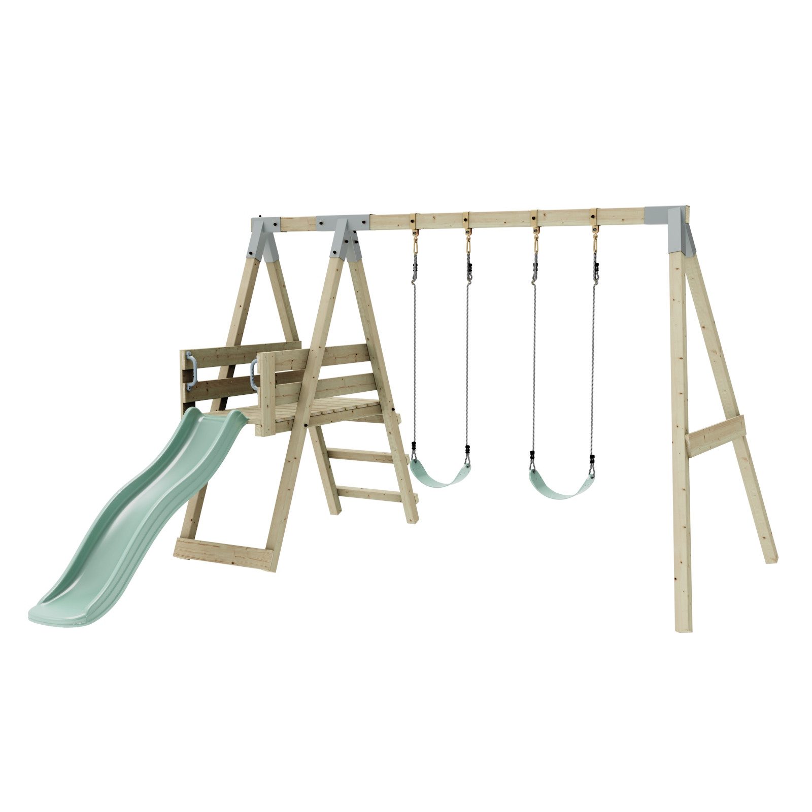 OutdoorToys Schaukelkombination Schaukel Möwe aus Holz in Mintgrün, aus Holz in Mintgrün
