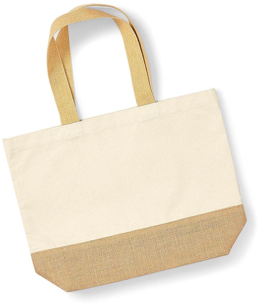 Umhängetasche Jute Base Canvas Tote 34 x 36 x 13 cm