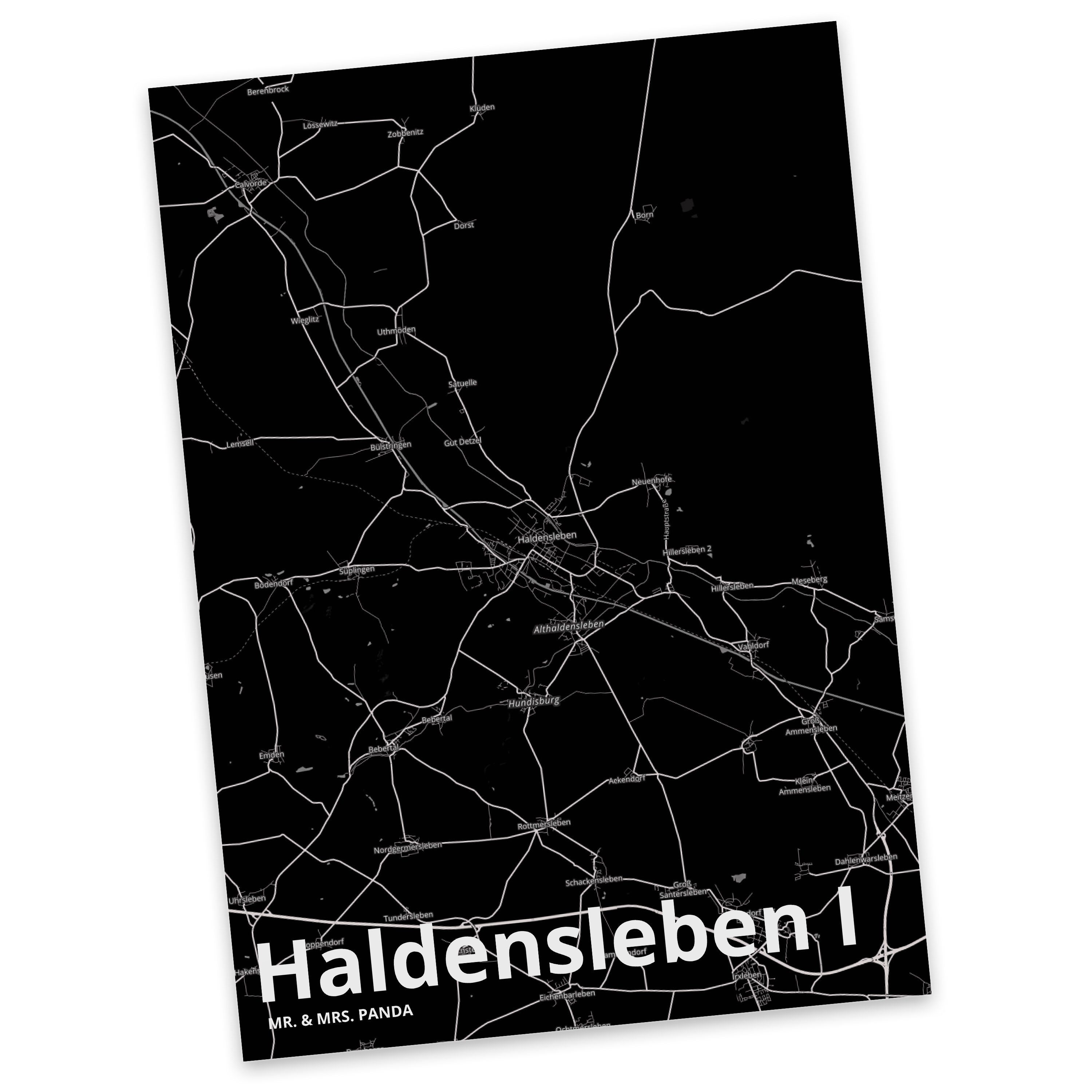 Mr. & Mrs. Panda Postkarte Haldensleben I - Geschenk, Einladung, Dorf, Dankeskarte, Grußkarte, G