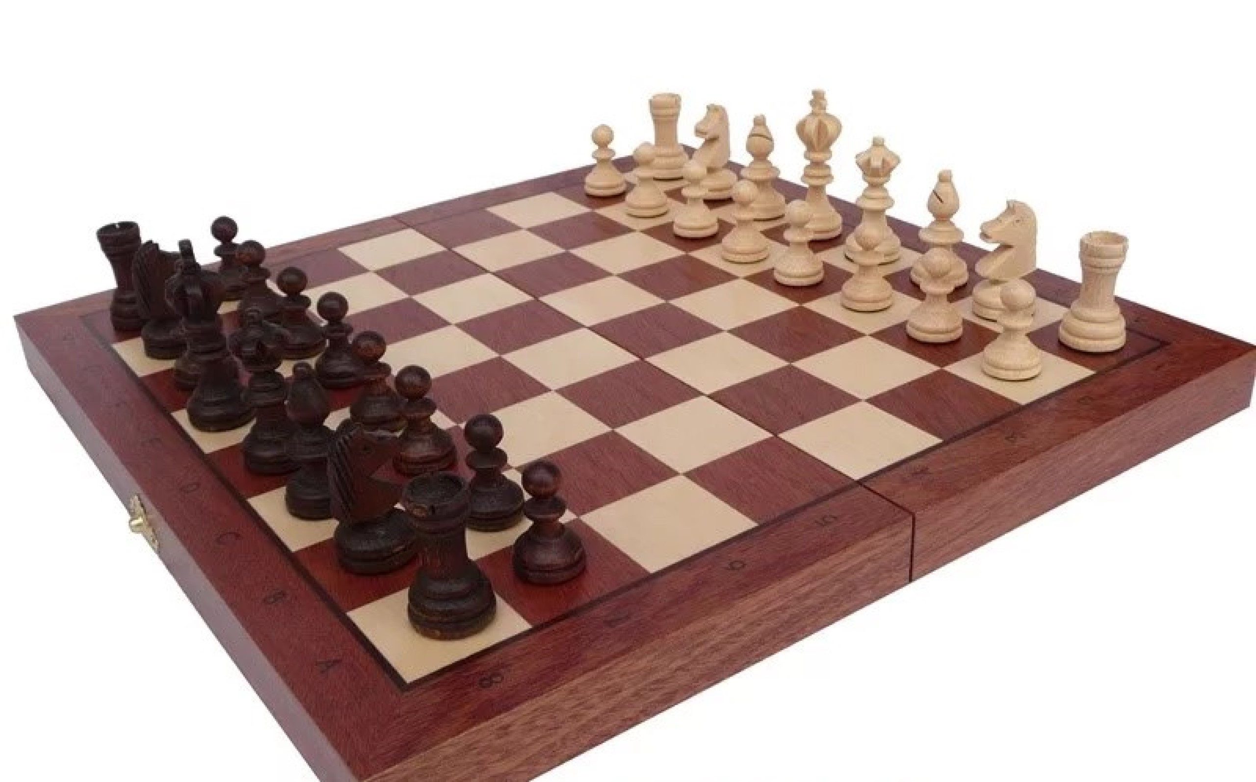 Holzprodukte Spielesammlung Schach Schachspiel Schachbrett 35x35 intarsie Holz Neu