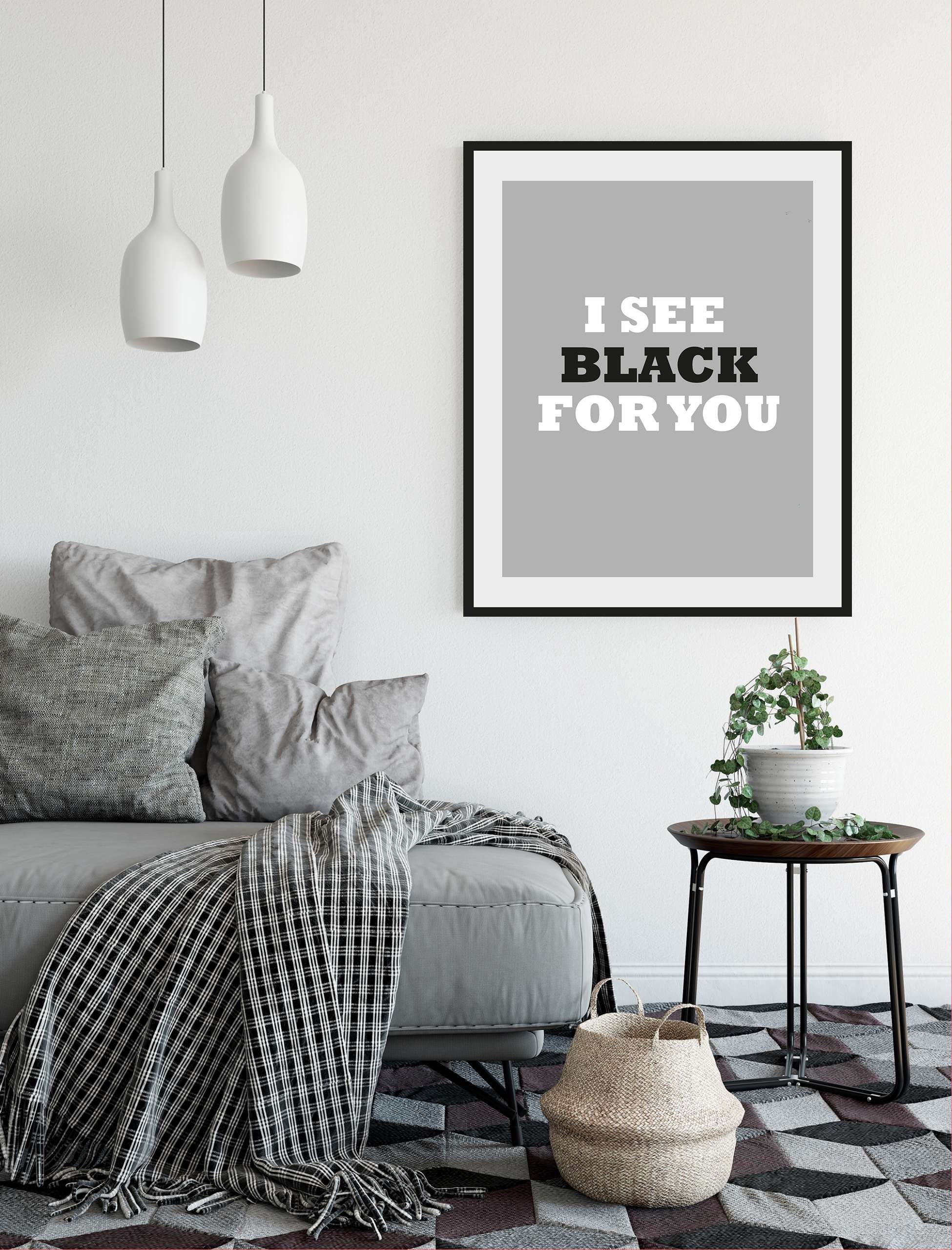 queence Bild »I SEE BLACK FOR YOU«, Schriftzug (1 Stück)-HomeTrends