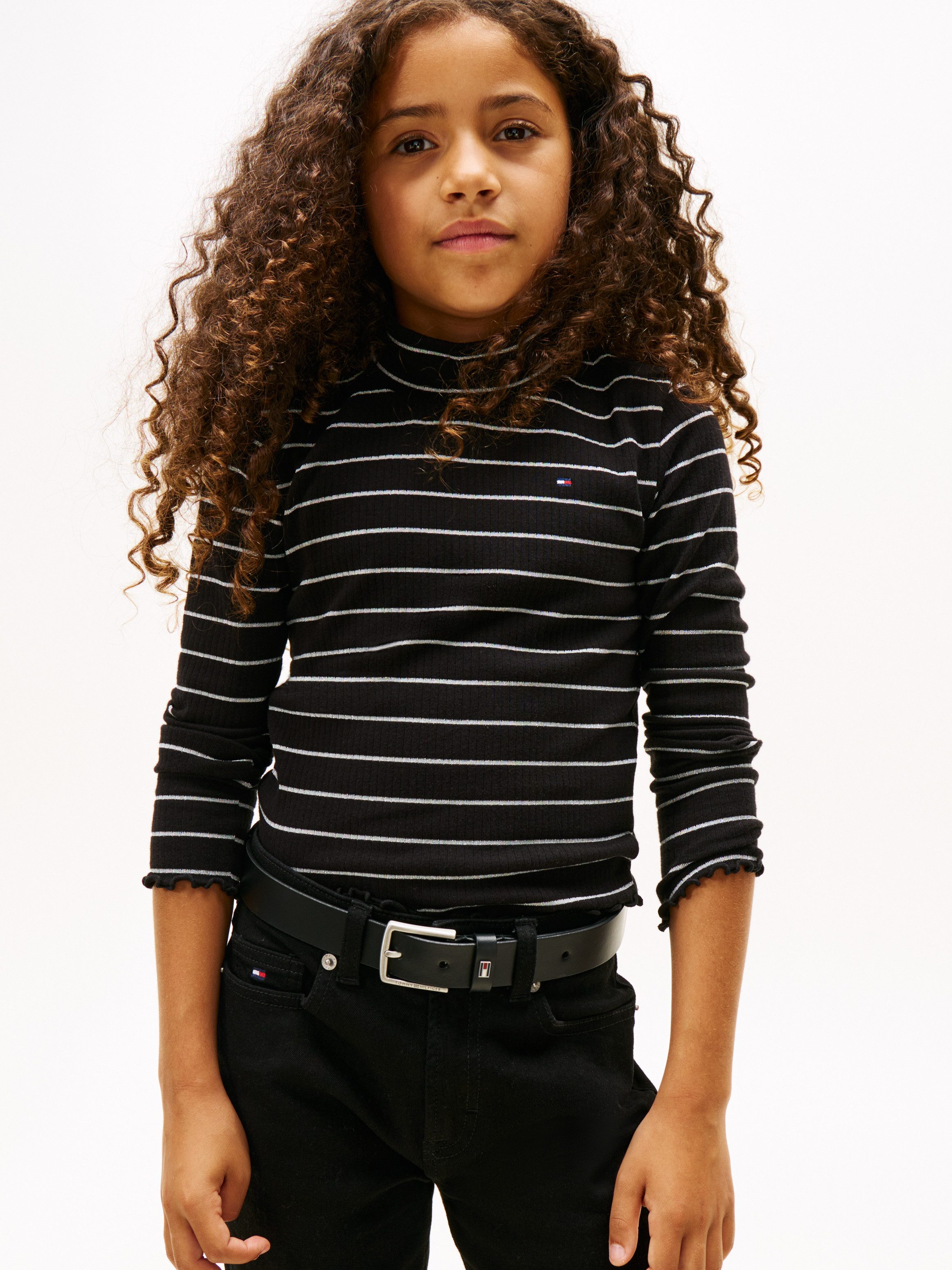 Tommy Hilfiger Langarmshirt SPARKLE STRIPE MOCK NECK L/S Kinder bis 16 Jahre