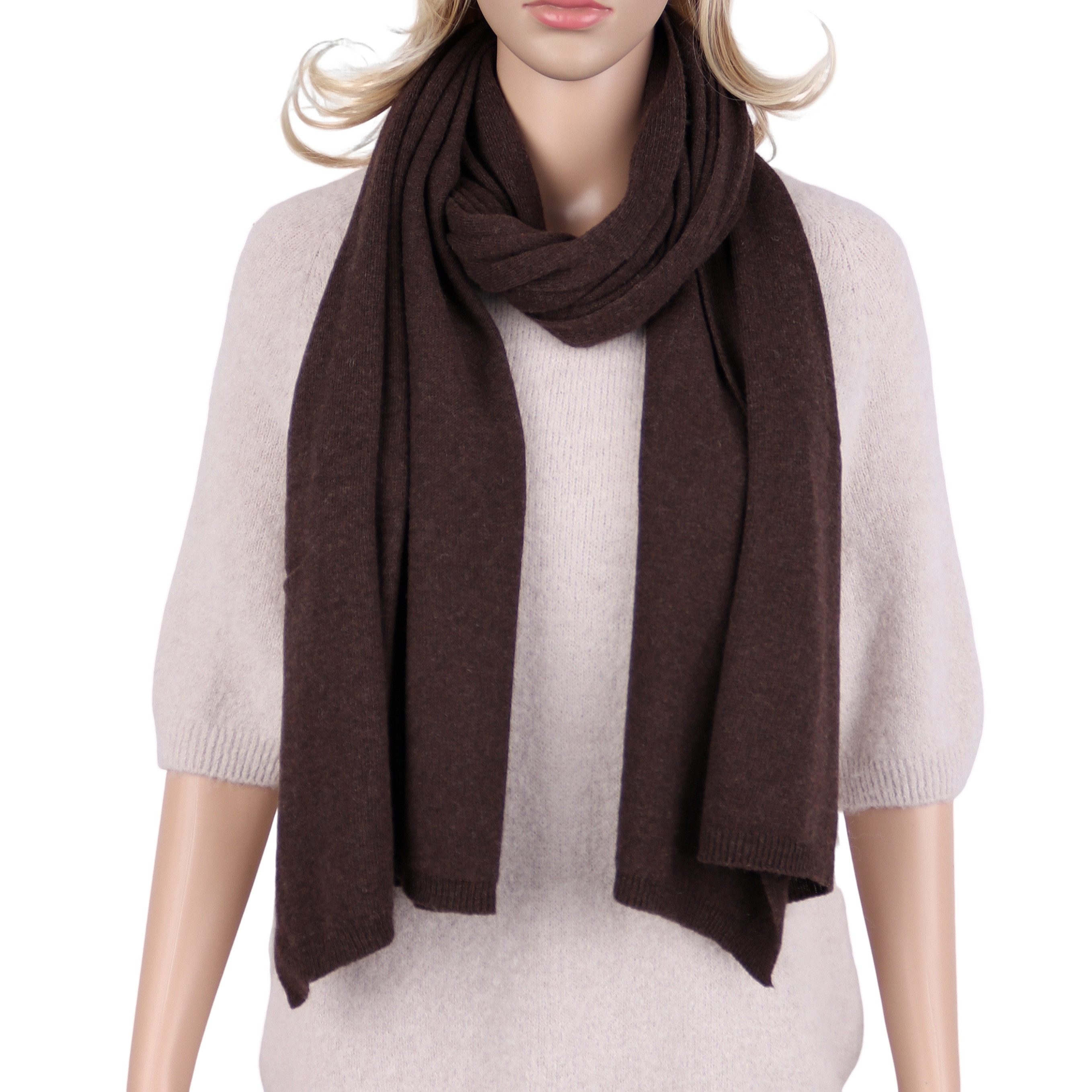 MIRROSI Kaschmirschal Damen Strickschal, Made in Italy 5% Kaschmir, Damen Langes Halstuch ideal für Herbst und Winter ca. 200x60cm