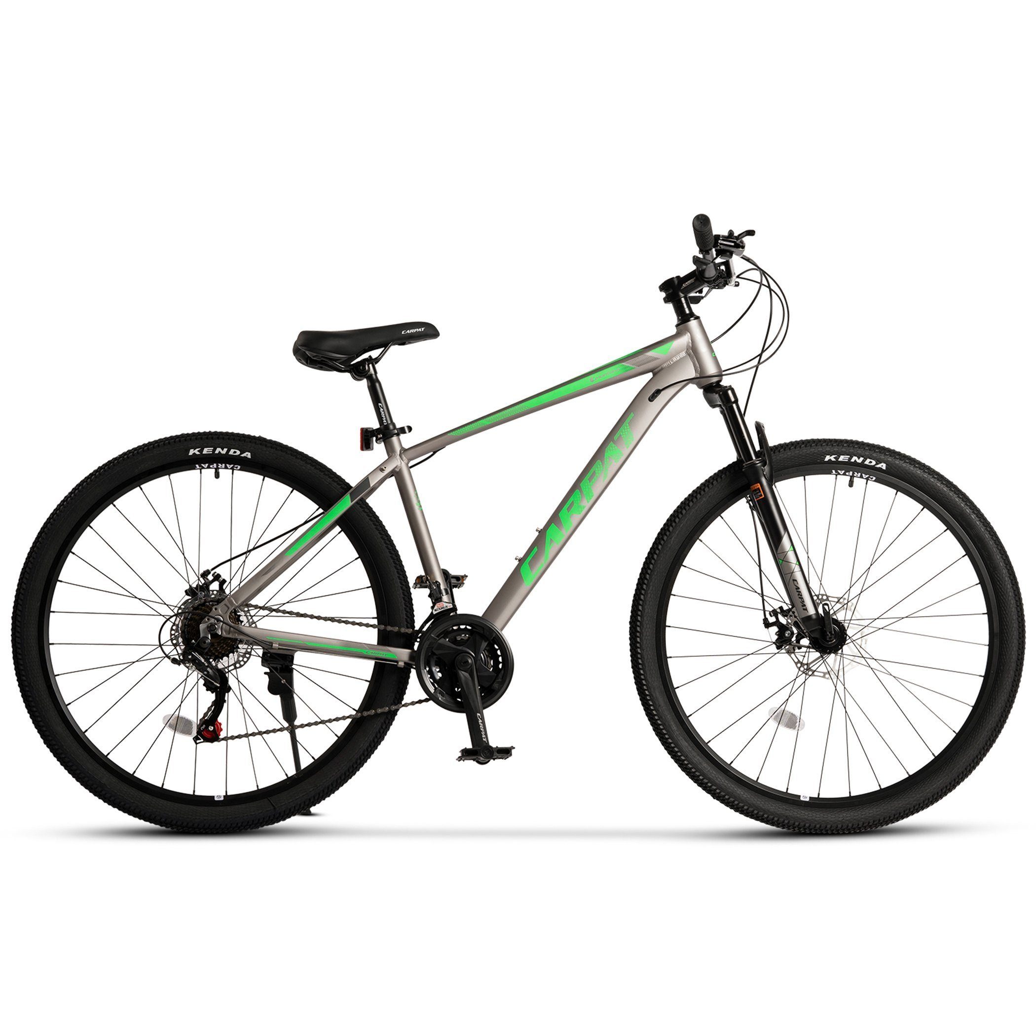 CARPAT SPORT Mountainbike 29 Zoll Fahrrad für Herren Damen, 21 Gang Shimano Tourney TZ 500 Schaltwerk, Kettenschaltung, (Aluminium Rahmen, mechanische Scheibenbremse), 165 - 200 cm MTB Все бренды Fahrrad