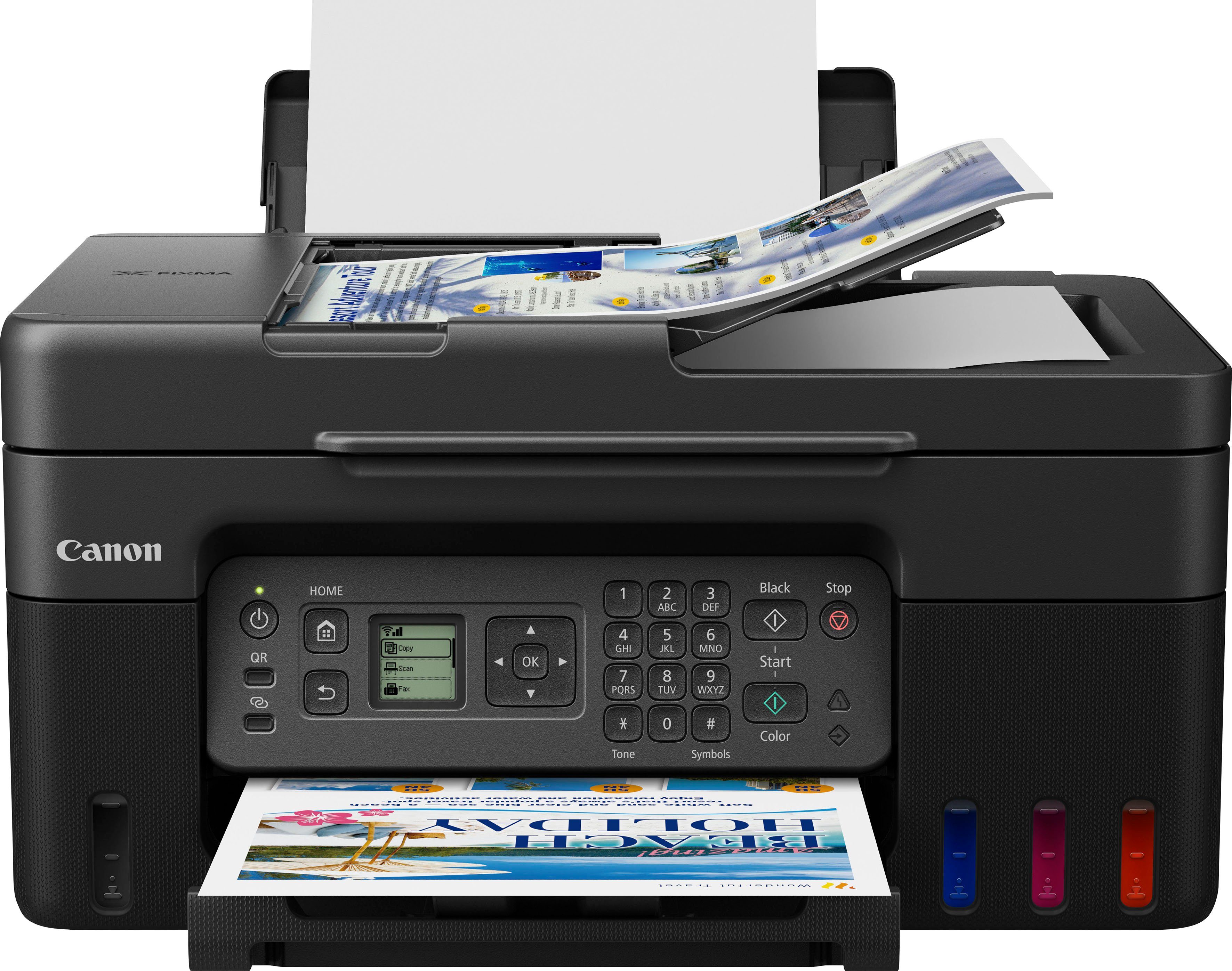 Canon Pixma G4570 Multifunktionsdrucker, (WLAN (Wi-Fi), Wi-Fi Direct, 4in1 Tintenstrahl-Multifunktionsgerät mit ADF + niedrigen Druckkosten)