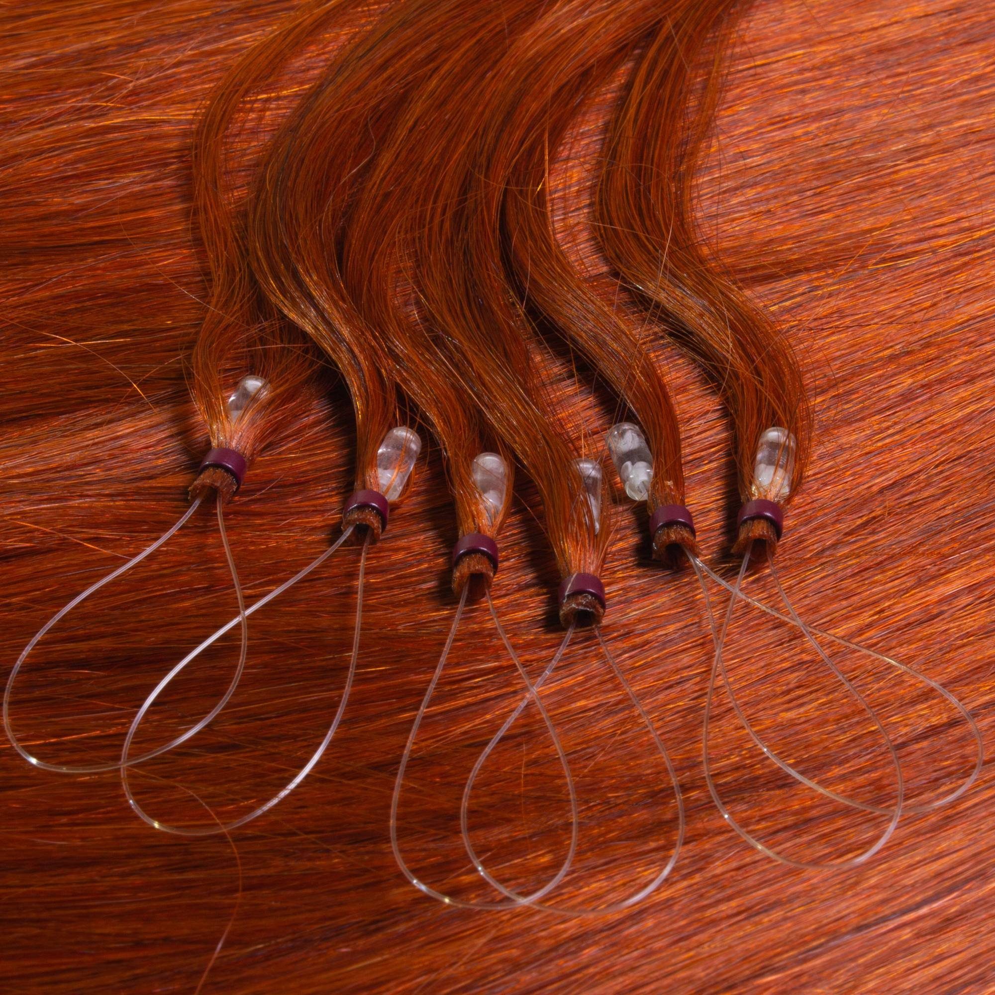 Extensions Microring Rot-Gold #8/43 Hellblond hair2heart 40cm Premium Echthaar-Extension
