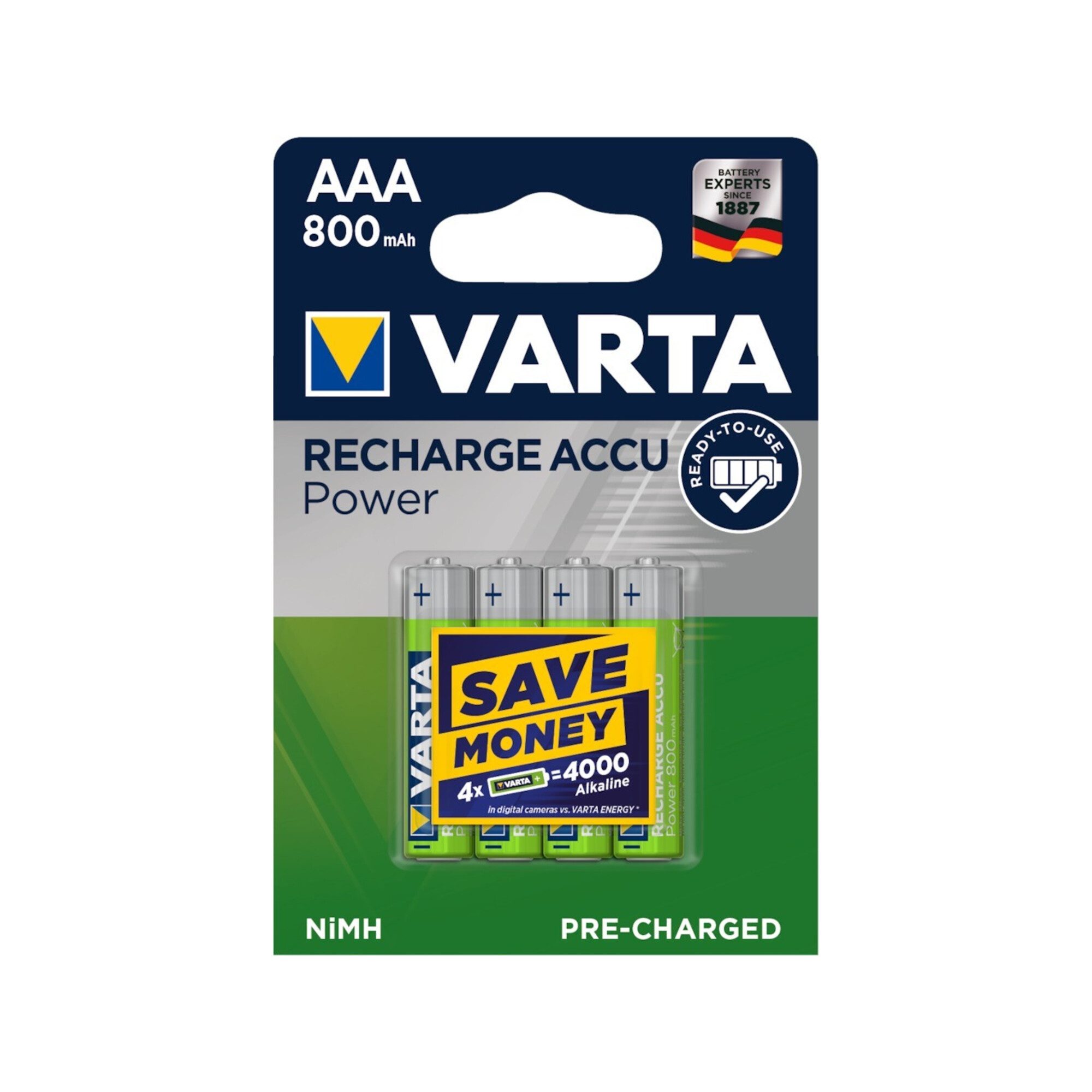 VARTA VARTA Power Accu R2U AAA Micro, HR03, 800 mAh Akku