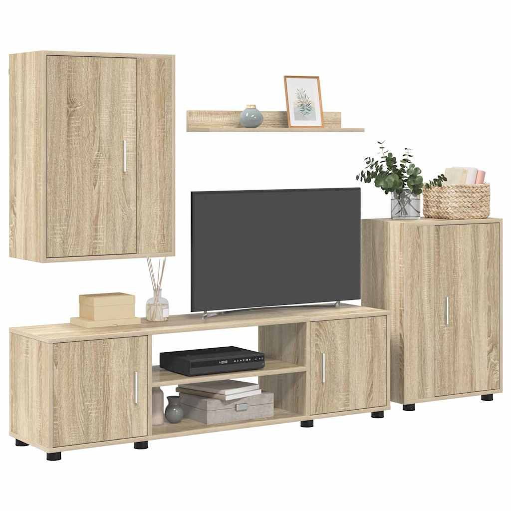 vidaXL TV-Schrank 4-teilige TV-Schrank Set Sonoma-Eiche günstig online kaufen