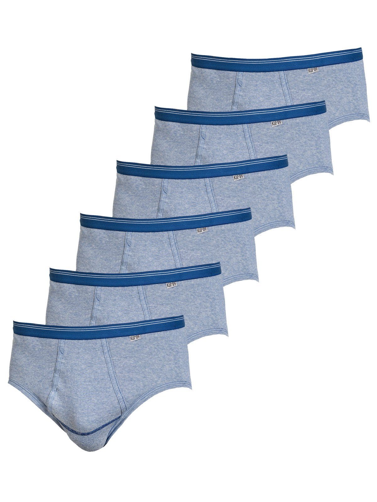 KUMPF Slip 6er Sparpack Herren Slip Feinripp Jeans (Spar-Set, 6-St) mit eingriff marine
