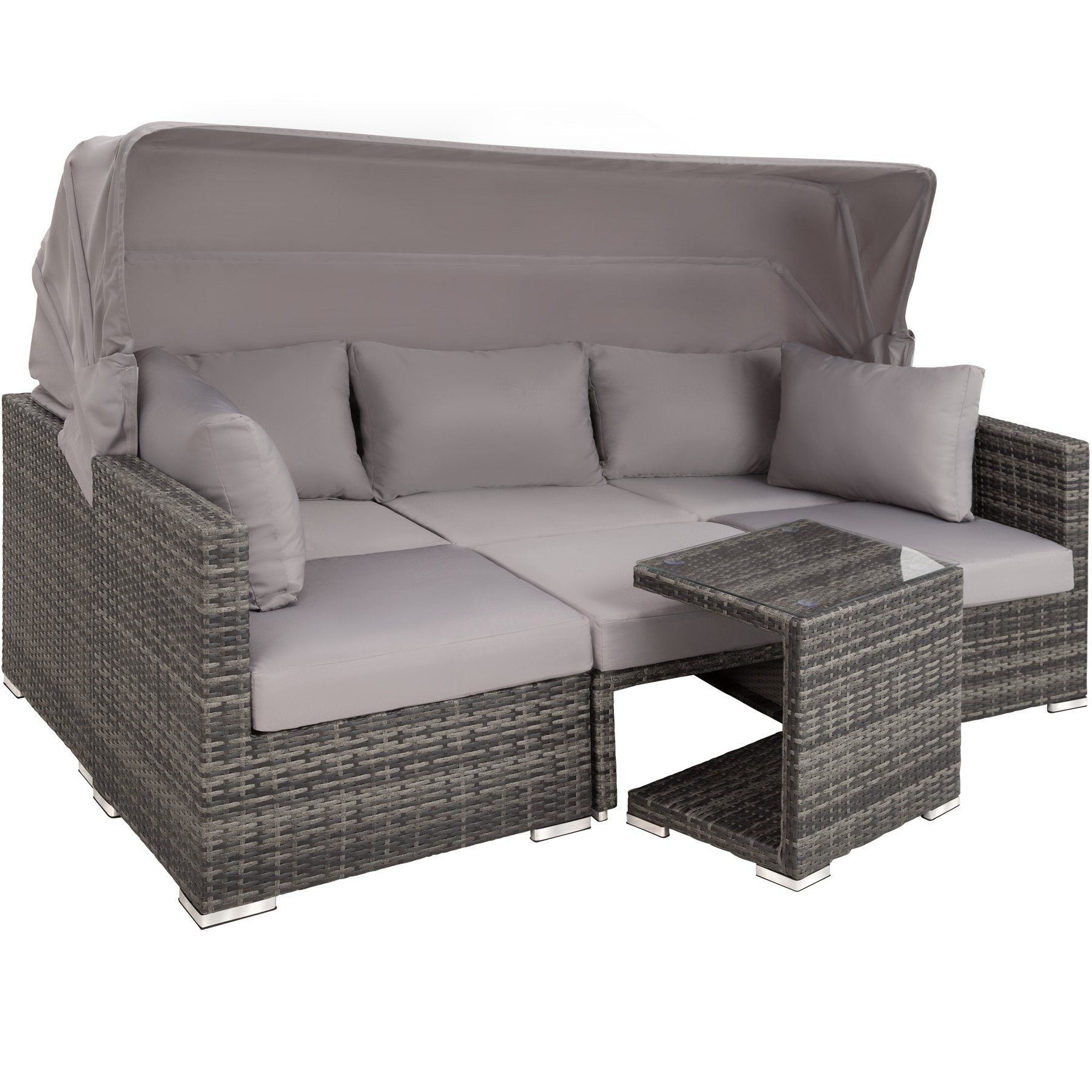 tectake Loungeset Rattan Lounge mit Aluminiumgestell San Marino