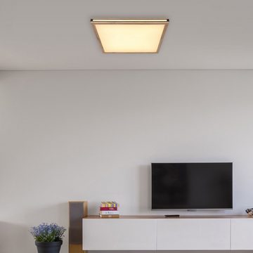 Globo Deckenleuchte Deckenleuchte Wohnzimmer Eckig LED Deckenlampe Flur Holz Optik 60 cm