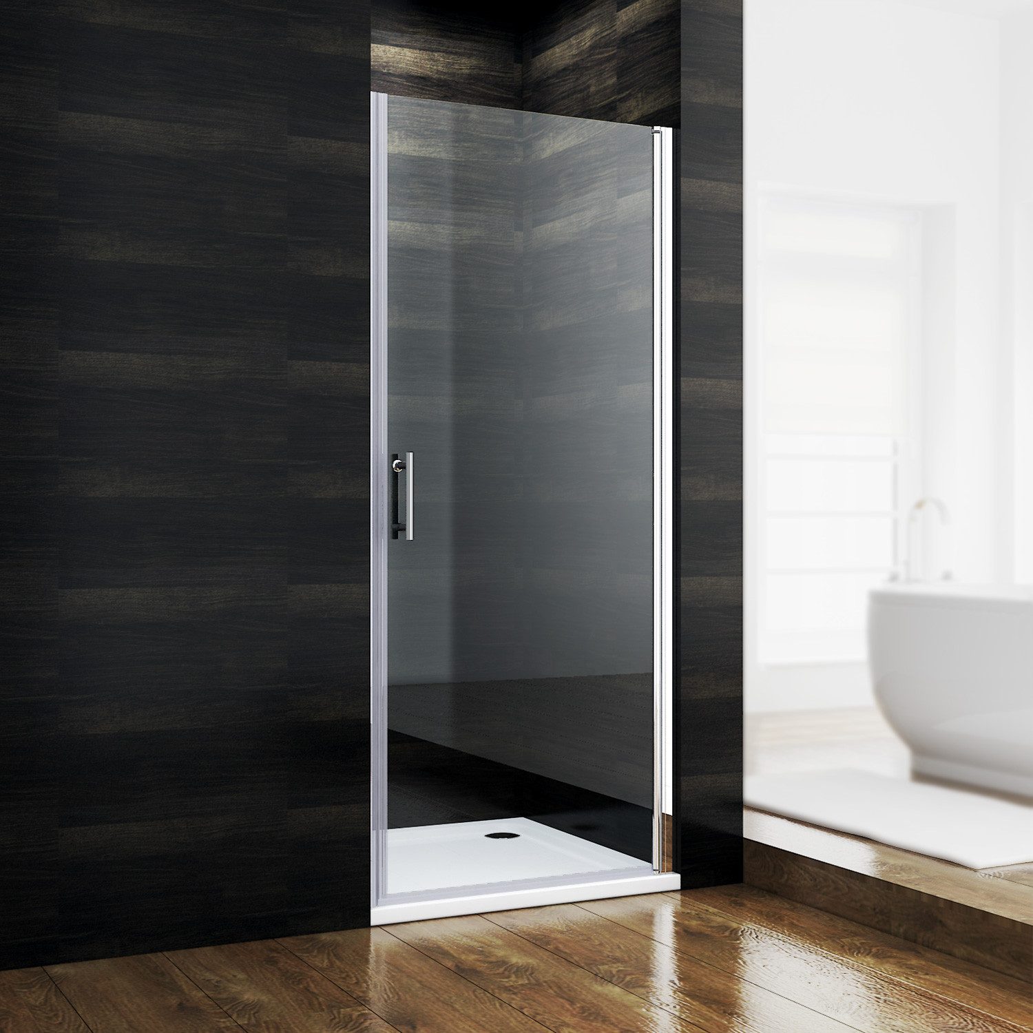 SONNI Dusch-Drehtür 70cm-90cm, Dusche Nischentür, mit Verstellbereich, Duschkabine, Höhe 185 cm Duschabtrennung, Duschtür, Nano Glas